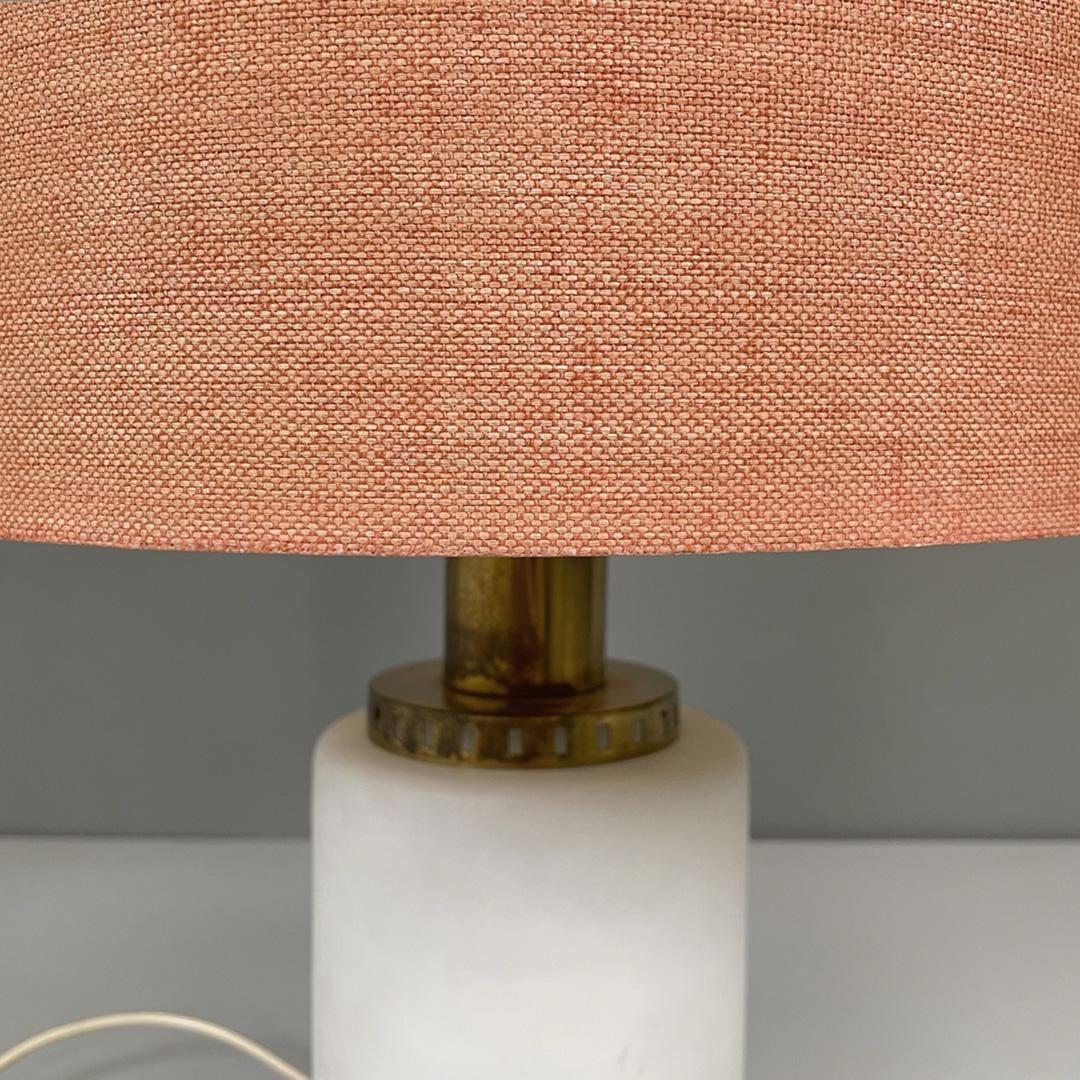 Italian mid-century modern metal fabric and glass table lamp by Stilnovo, 1960s For Sale 2