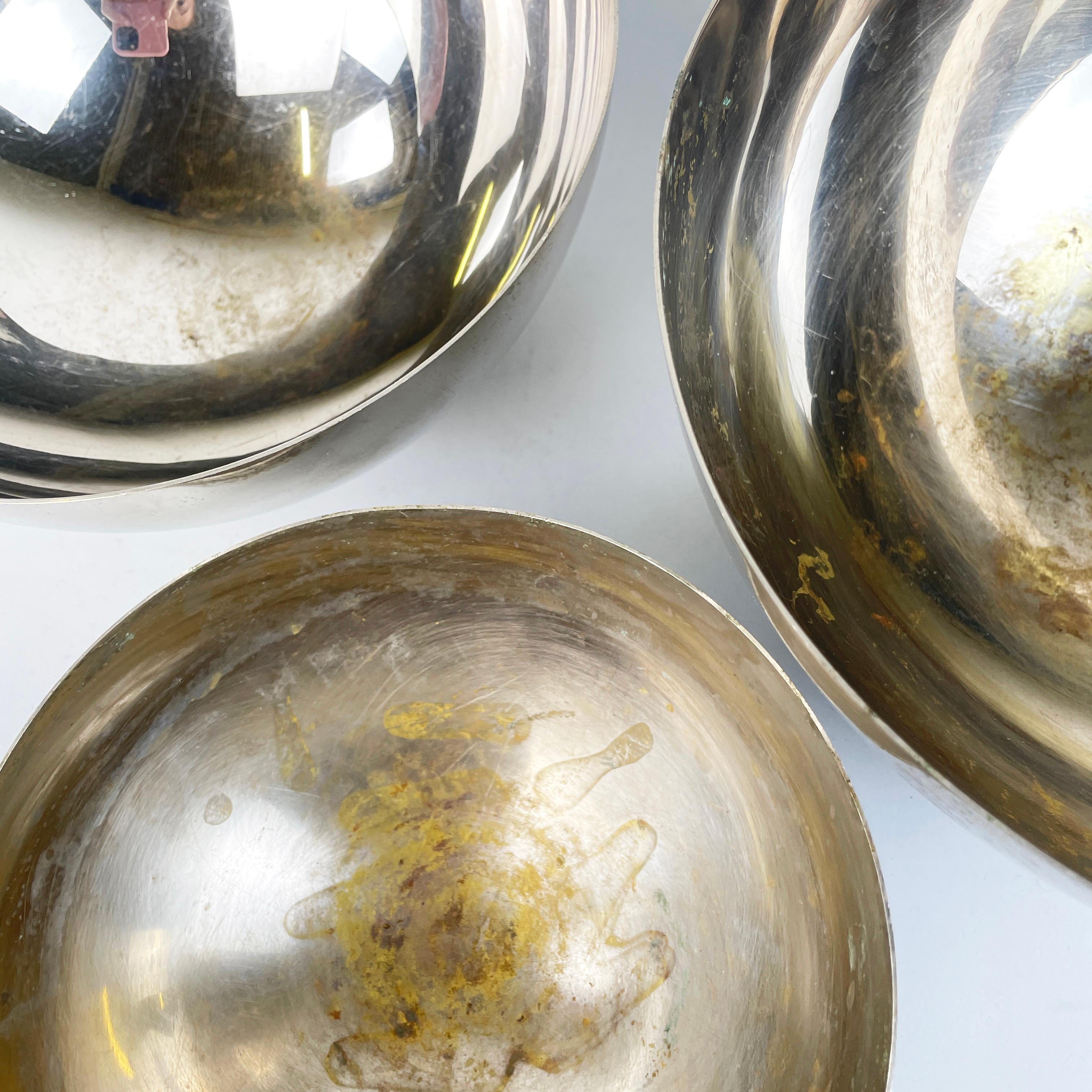 Italian mid-century modern metal hemisphere serving bowls by Danese, 1970s For Sale 2