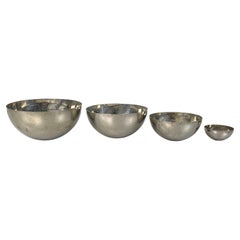 Italian mid-century modern metal hemisphere serving bowls by Danese, 1970s