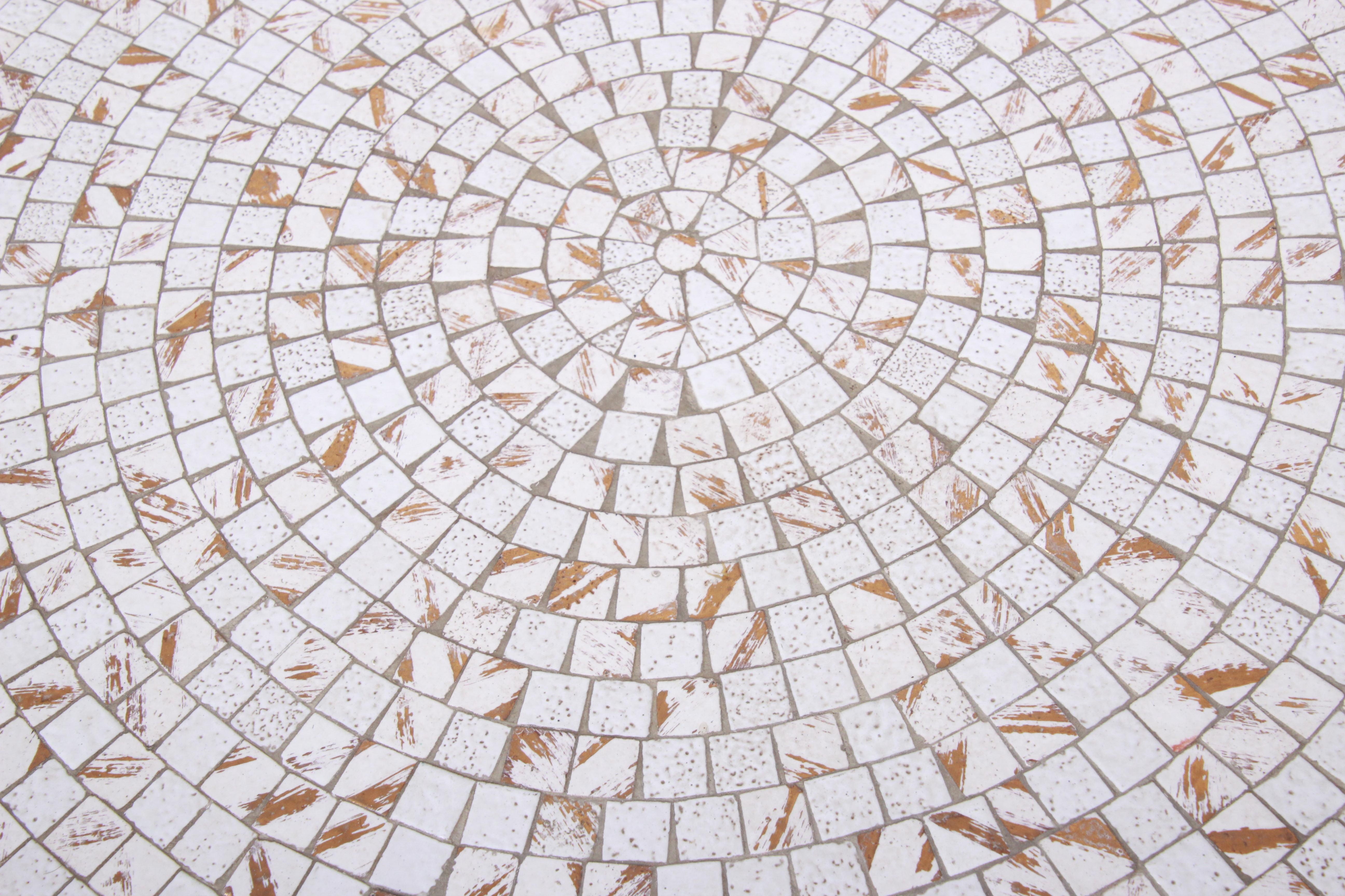 Italian Mid-Century Modern Mosaic Tile and Brass Cocktail Table, 1950s 2