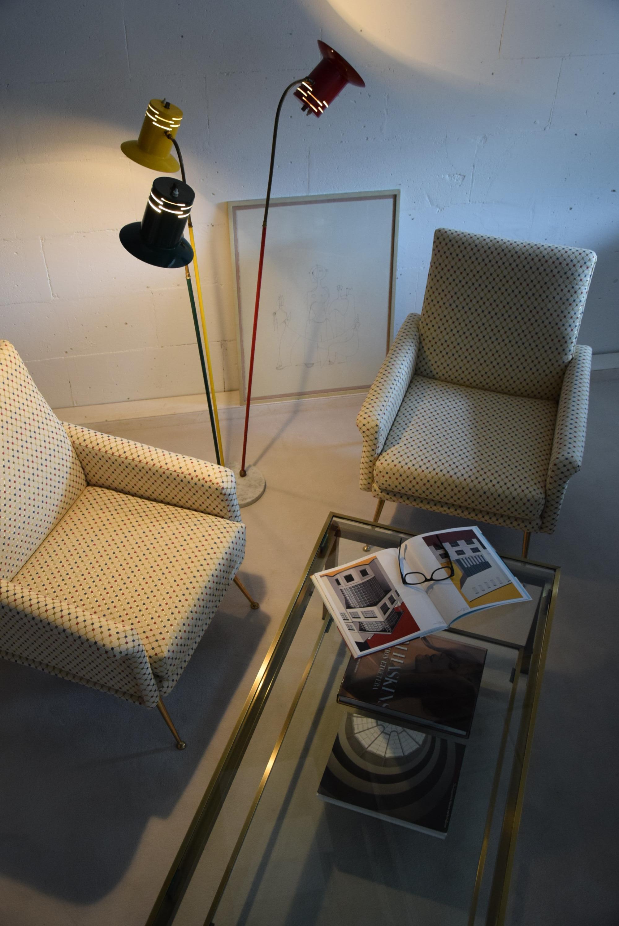 Italian Mid-Century Modern Multi-Color Lounge Chairs In Good Condition In Weesp, NL