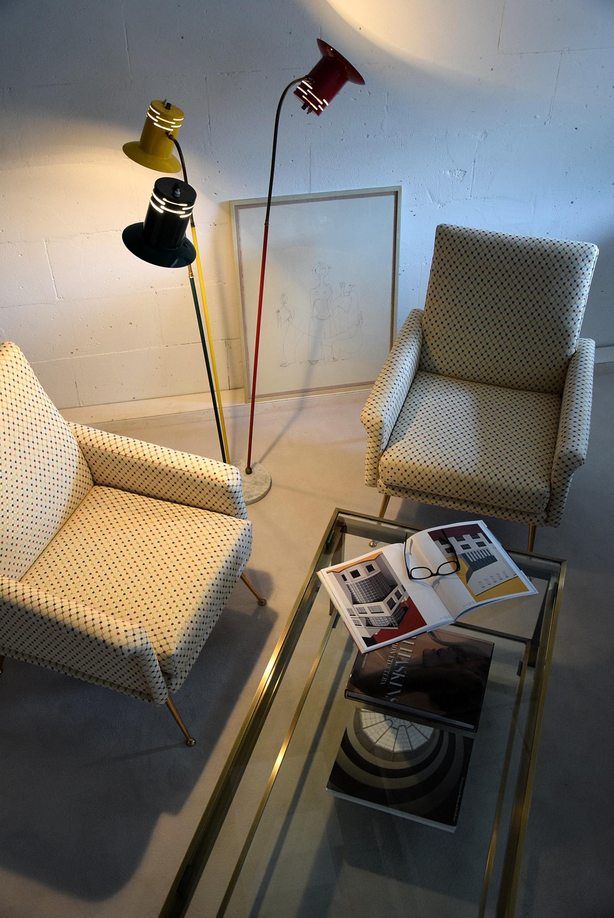 Italian Mid-Century Modern Multi-Color Lounge Chairs 2