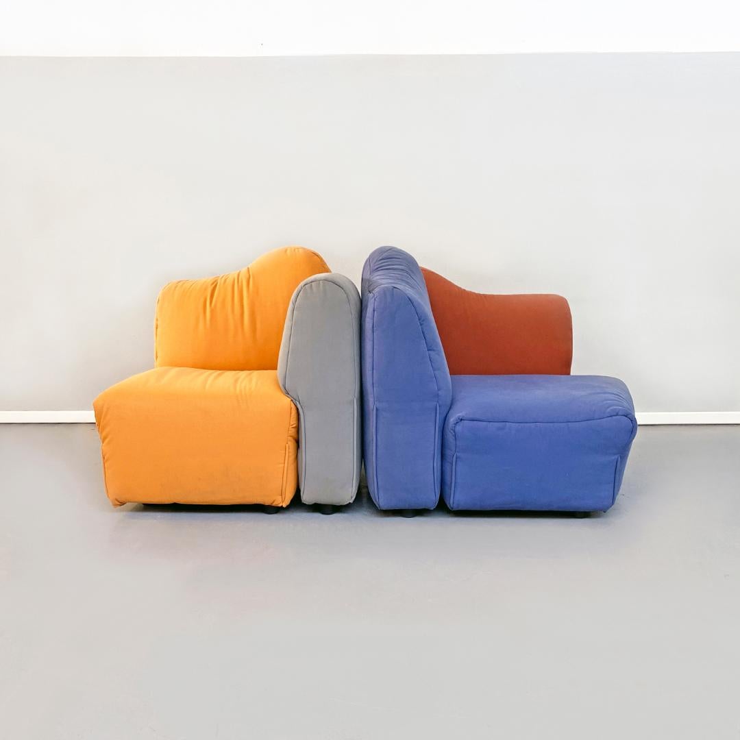 Italian Mid-Century Modern multicolored sofa Cannaregio by Gaetano Pesce for Cassina, 1987
Cannaregio model sofa composed of two modules that can be positioned at will, joined or distant.
The supporting structure of the sofa is made of plywood