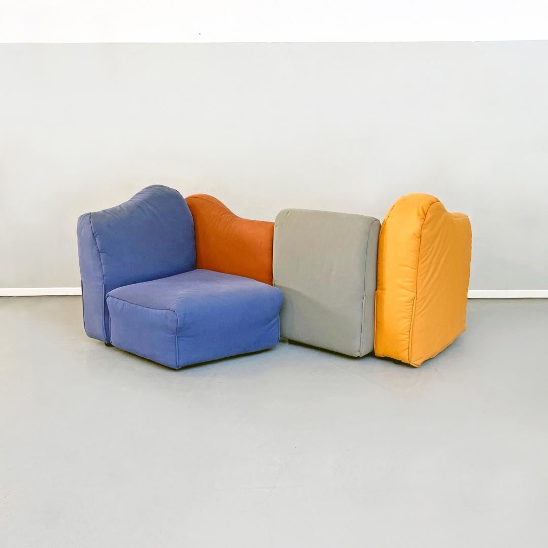 Fabric Italian Mid-Century Modern Multicolored Sofa Cannaregio by G.Pesce, Cassina 1987