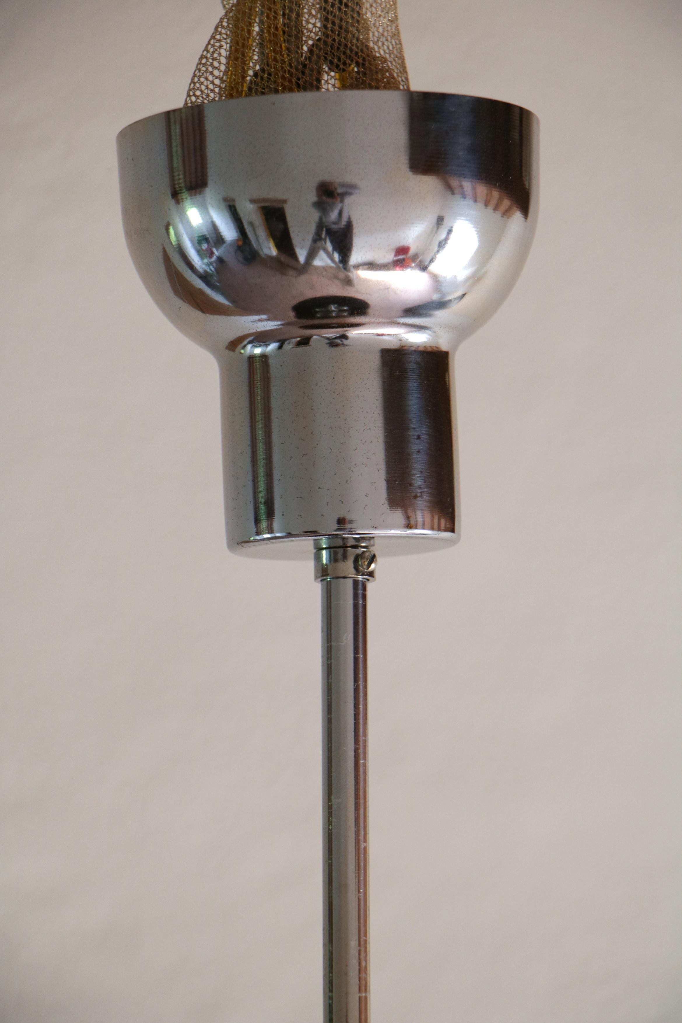 Italian Mid-Century Modern Murano Ball Glass Pendant Lamp, Blue Wire, 1970s For Sale 7