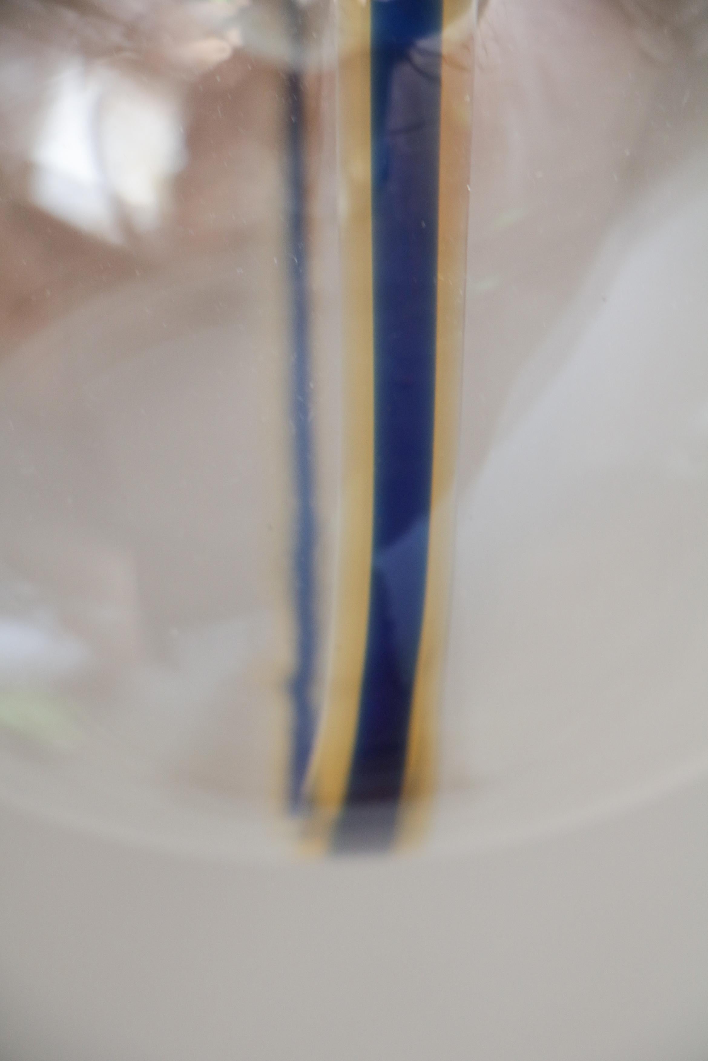Lampada a sospensione in vetro di Murano di metà secolo, filo blu, anni '70 in vendita 2