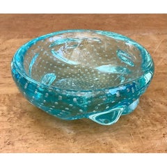 Ciotola italiana in vetro blu di Murano in stile Mid-Century Modern