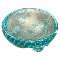 Ciotola italiana in vetro blu di Murano in stile Mid-Century Modern
