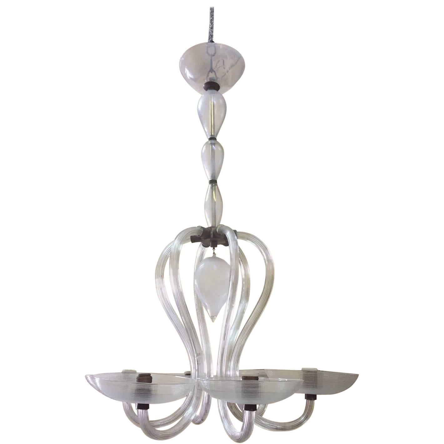 Italian Mid-Century Modern Murano Chandelier, 1940