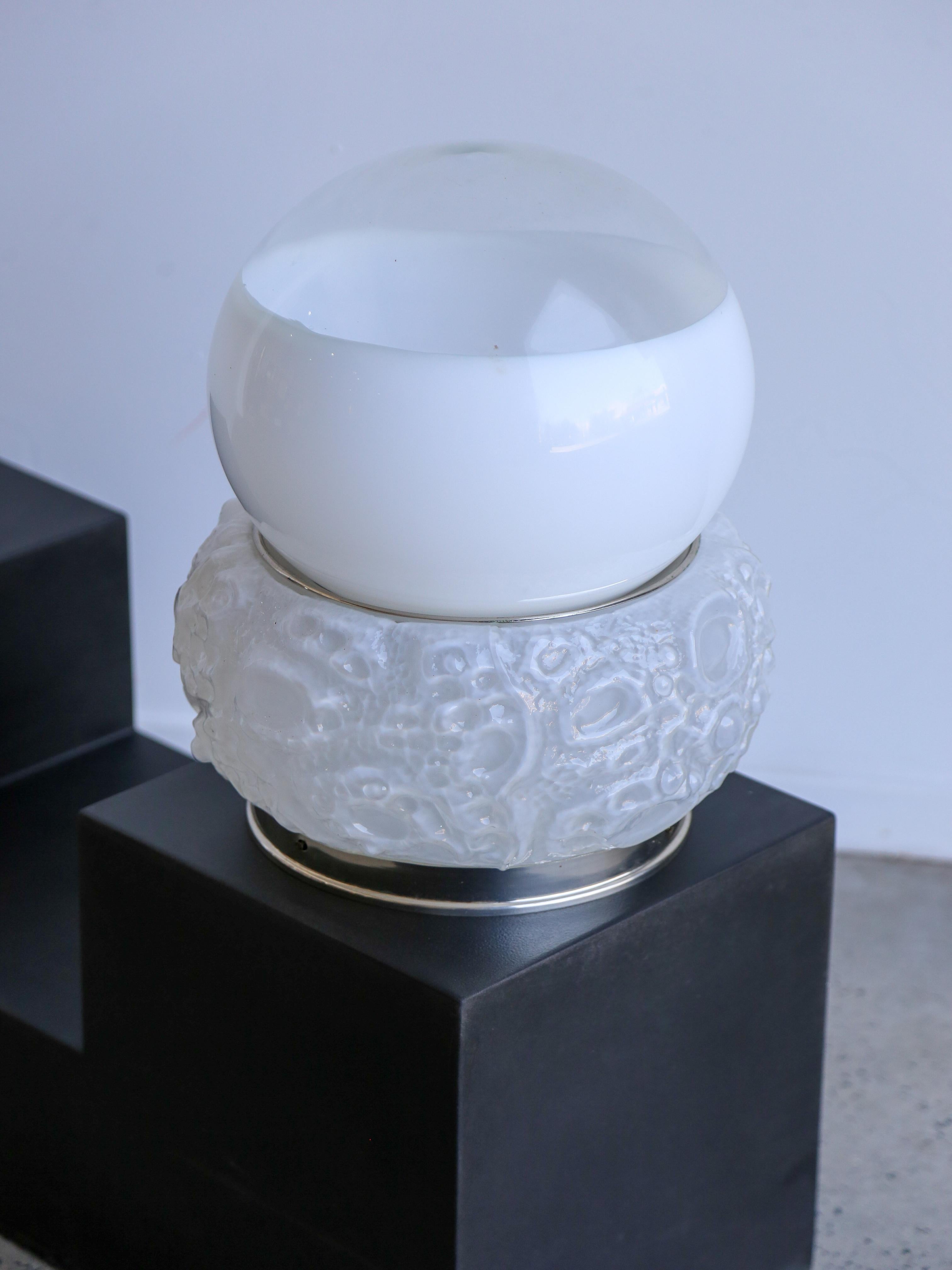 Murano Glass Italian Mid Century Modern Murano & Chrome Osso Table Lamp by Mazzega For Sale