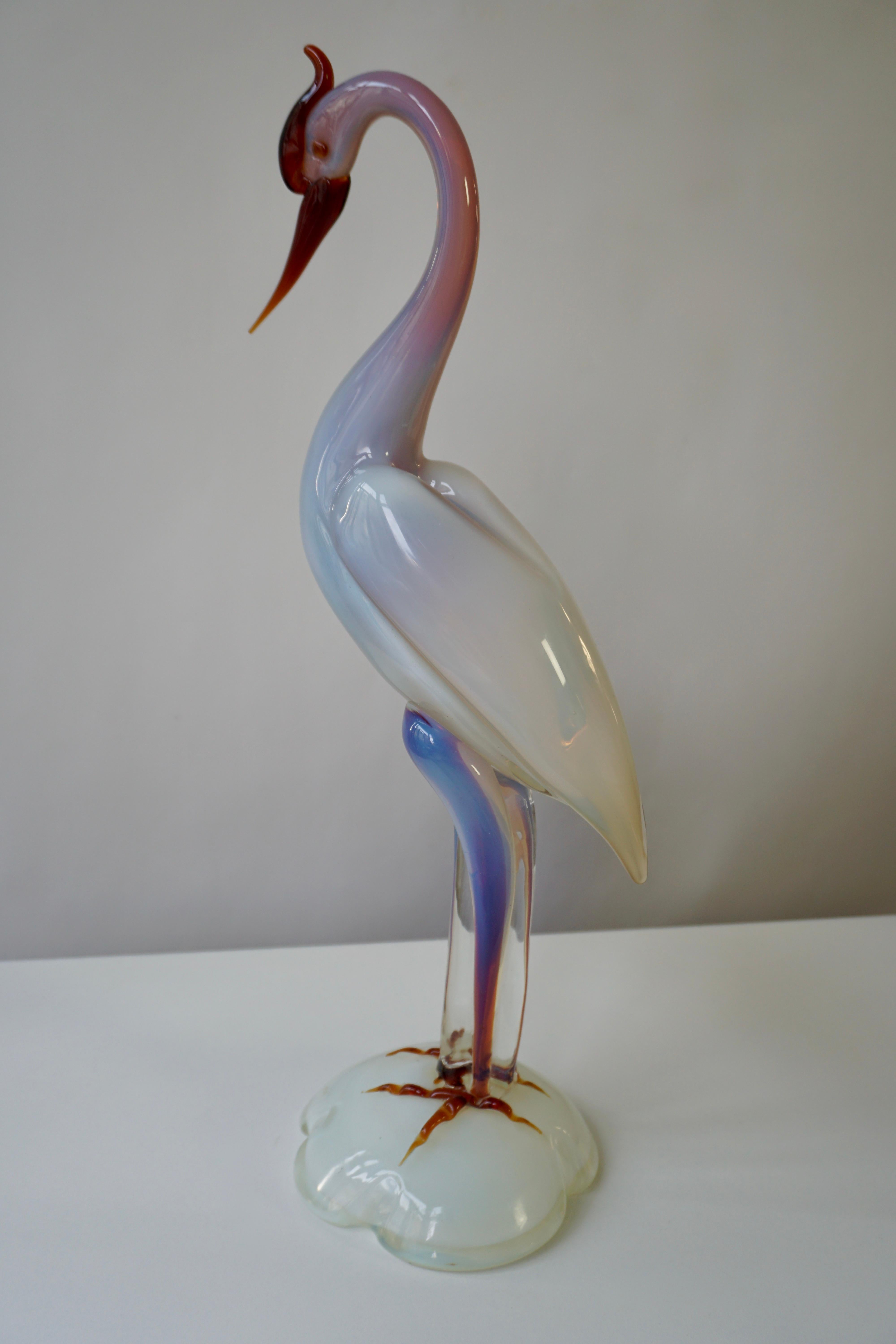 20th Century Italian Mid-Century Modern Murano Glass Bird Sculpture