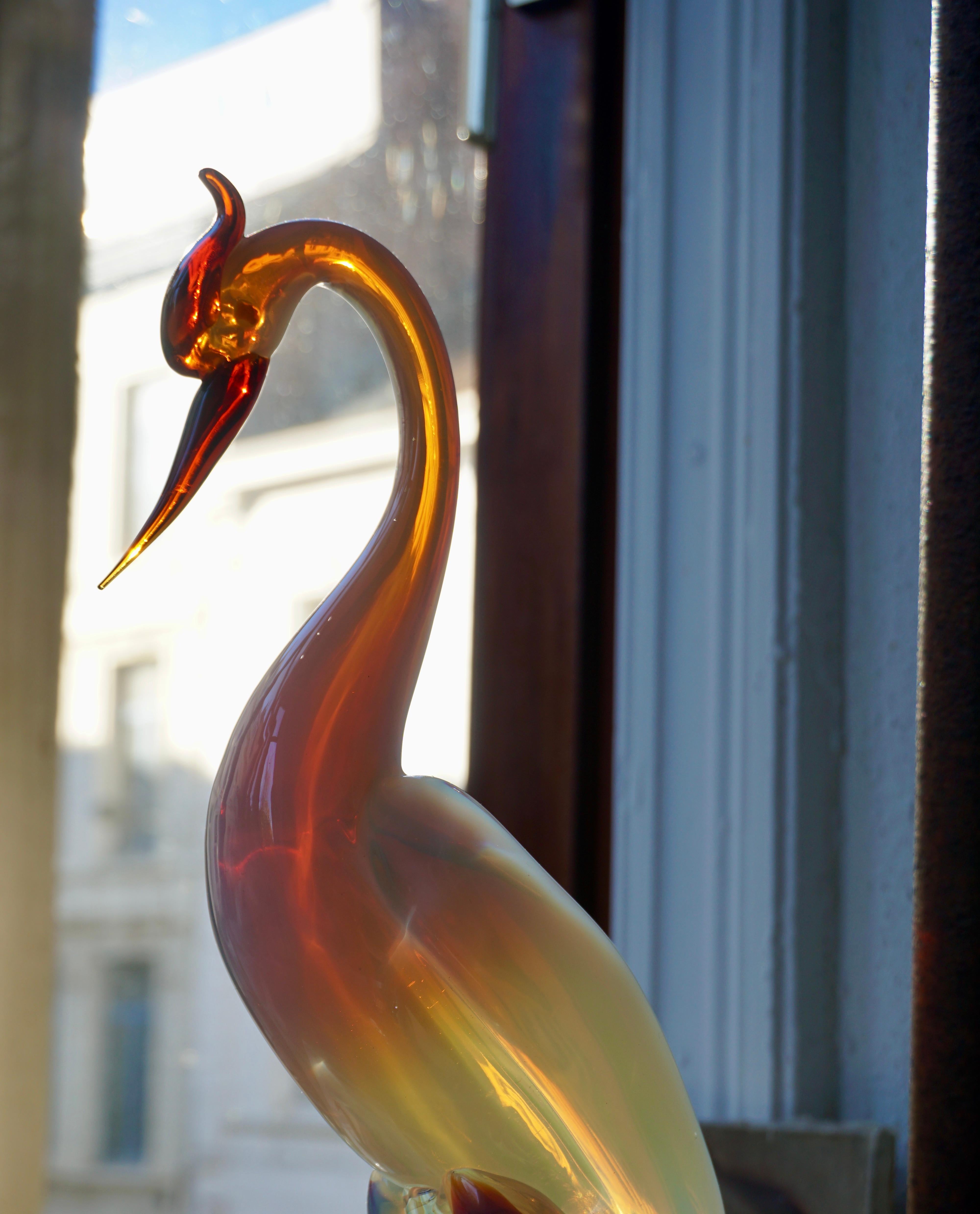 Italian Mid-Century Modern Murano Glass Bird Sculpture 4