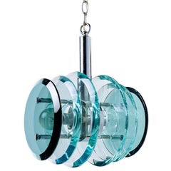Mid-Century Modern Geometric Murano Glass Pendant Light by Fontana Arte, 1960's
