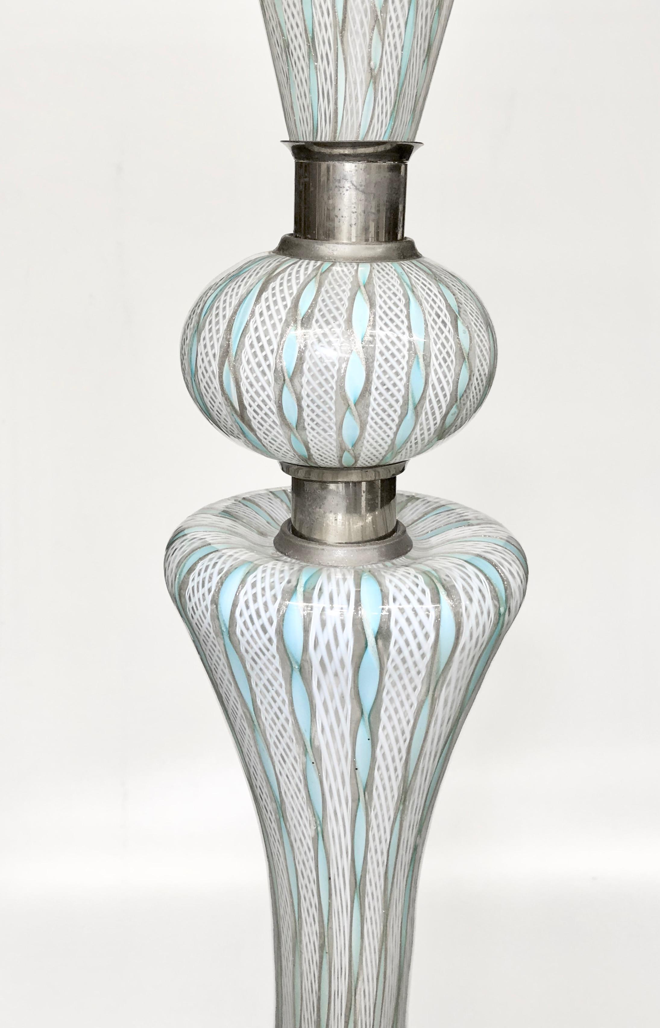 Italian Mid-Century Modern Murano Glass Floor Lamp In Good Condition In New York, NY