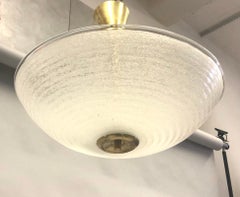 Italian Mid-Century Modern Murano Glass Flush Mount Pendant, Barovier e Toso