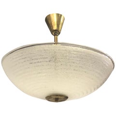 Italian Mid-Century Modern Murano Glass Flush Mount Pendant, Barovier e Toso