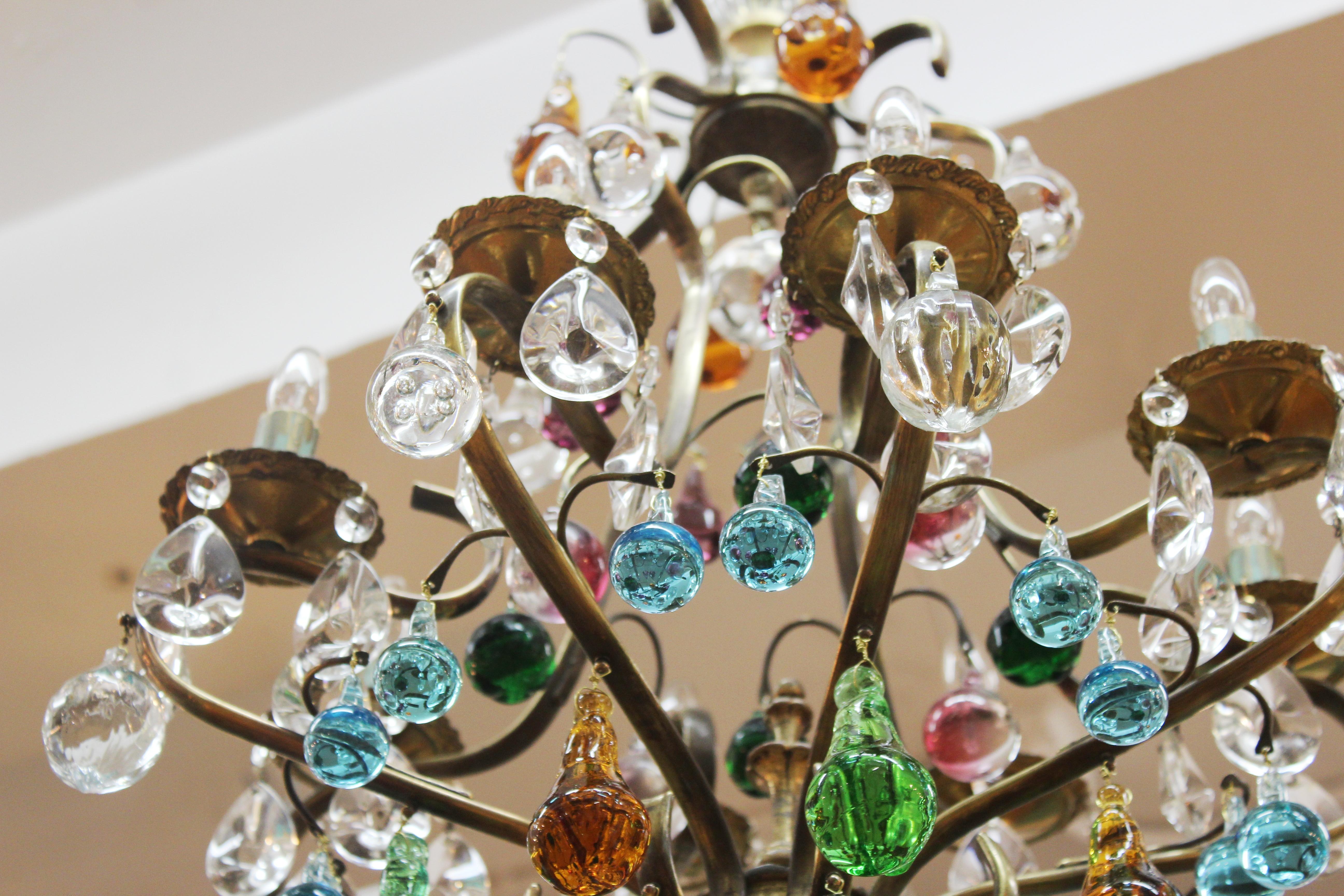 Italian Mid-Century Modern Murano Glass Fruit Chandelier 3