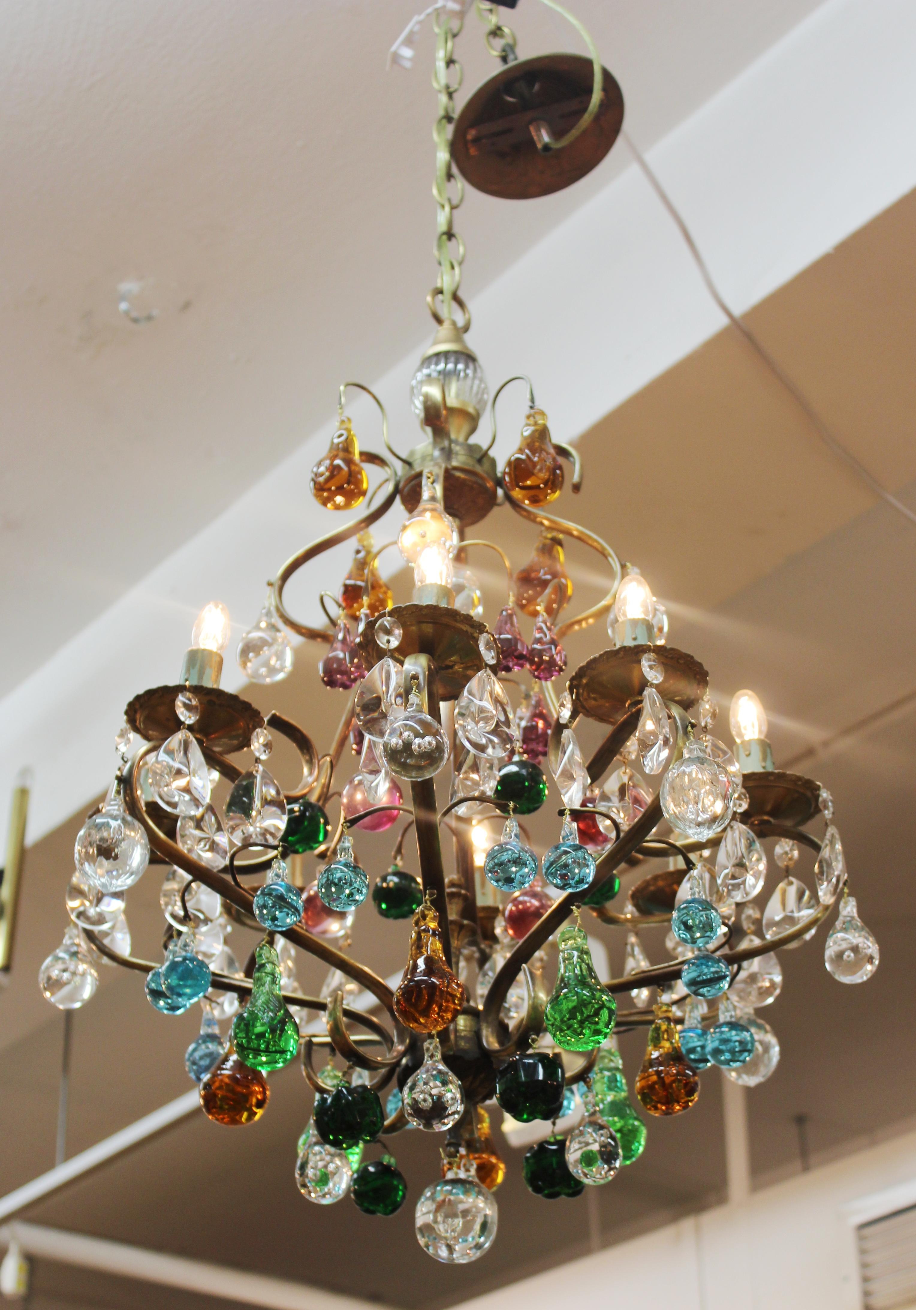 Italian Mid-Century Modern Murano Glass Fruit Chandelier 5