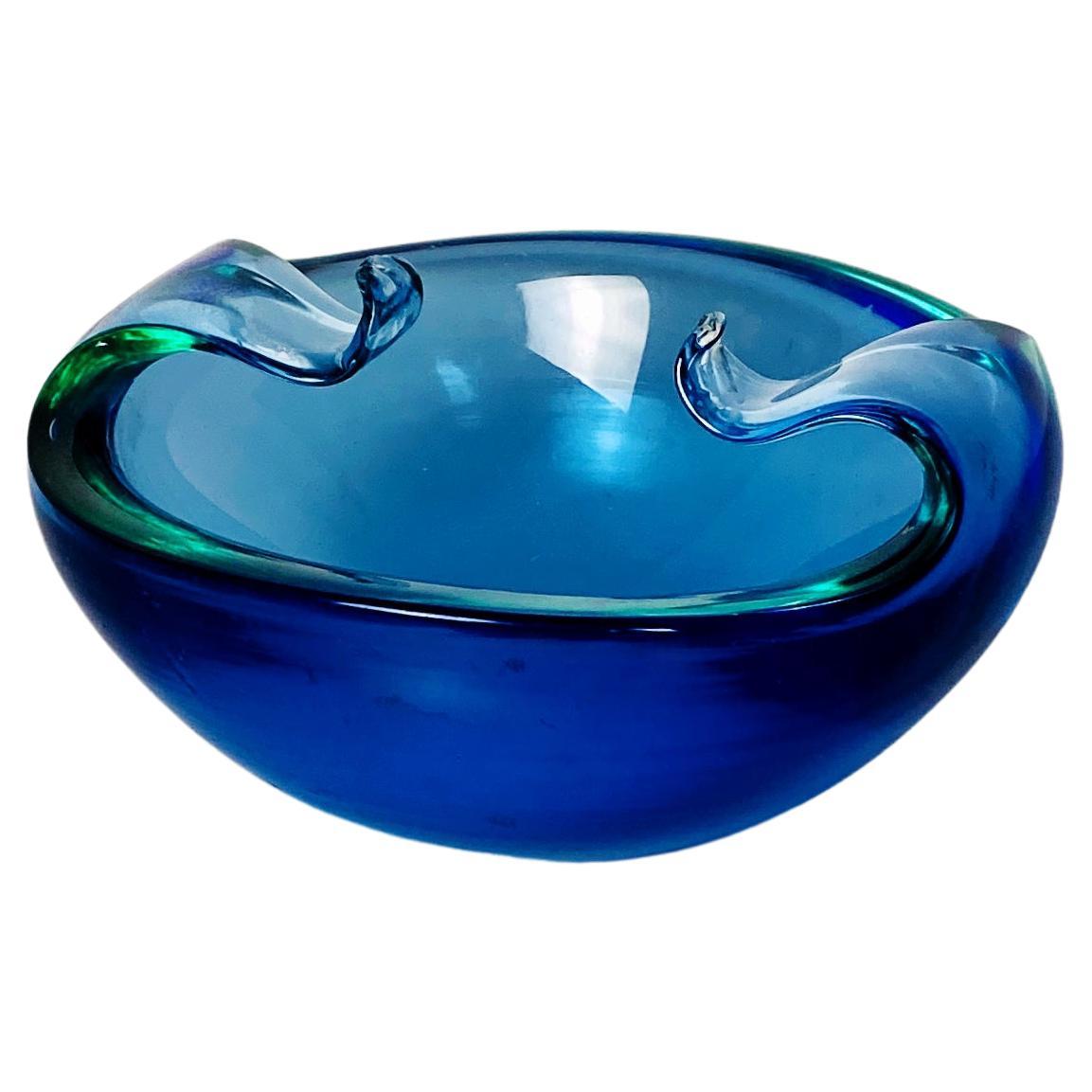 Italian Mid-Century Modern Murano Glass Object Holder with Curled Arms, 1970s For Sale