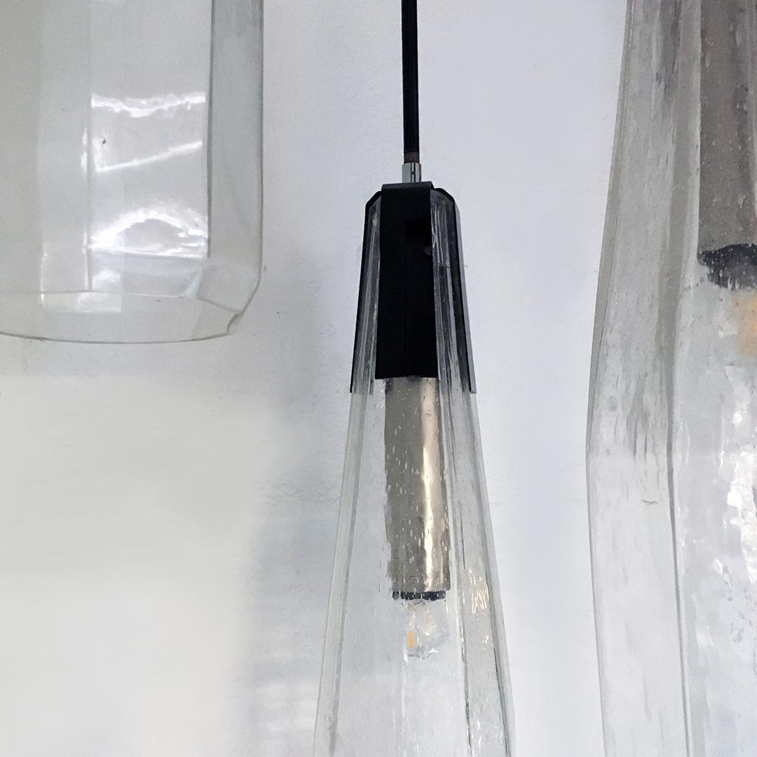 Italian Mid-Century Modern Murano Glass Three-Light Chandelier, 1970s For Sale 15