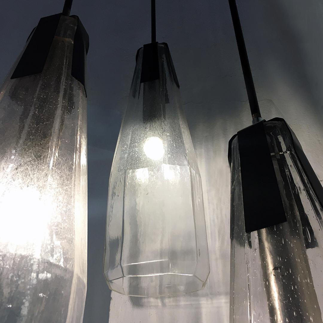 Italiano Lampadario a tre luci in vetro di Murano, anni '70, Italia, metà del secolo scorso in vendita