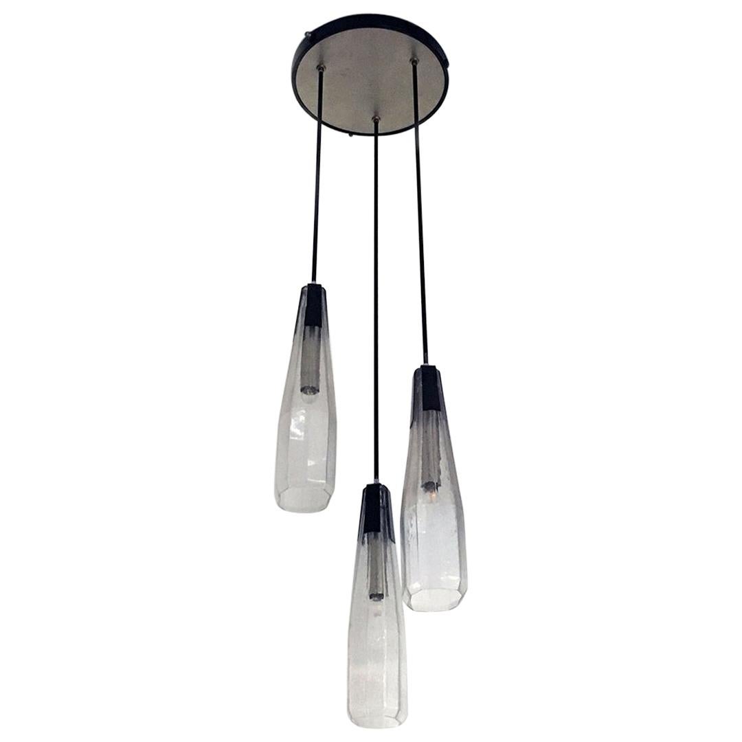 Italian Mid-Century Modern Murano Glass Three-Light Chandelier, 1970s For Sale