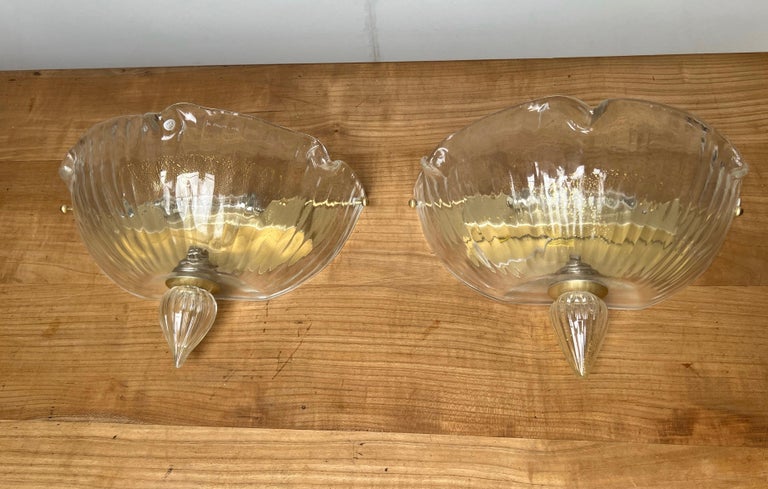 Italian Mid-Century Modern Murano Glass Wall Lights or Sconces, La Murrina In Excellent Condition For Sale In Lisse, NL