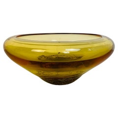Italian Mid-Century Modern Murano Glass Yellow Bowl, 1970s