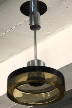 Italian Mid-Century Modern Murano Grey-Green Glass Pendant /Chandelier by Seguso