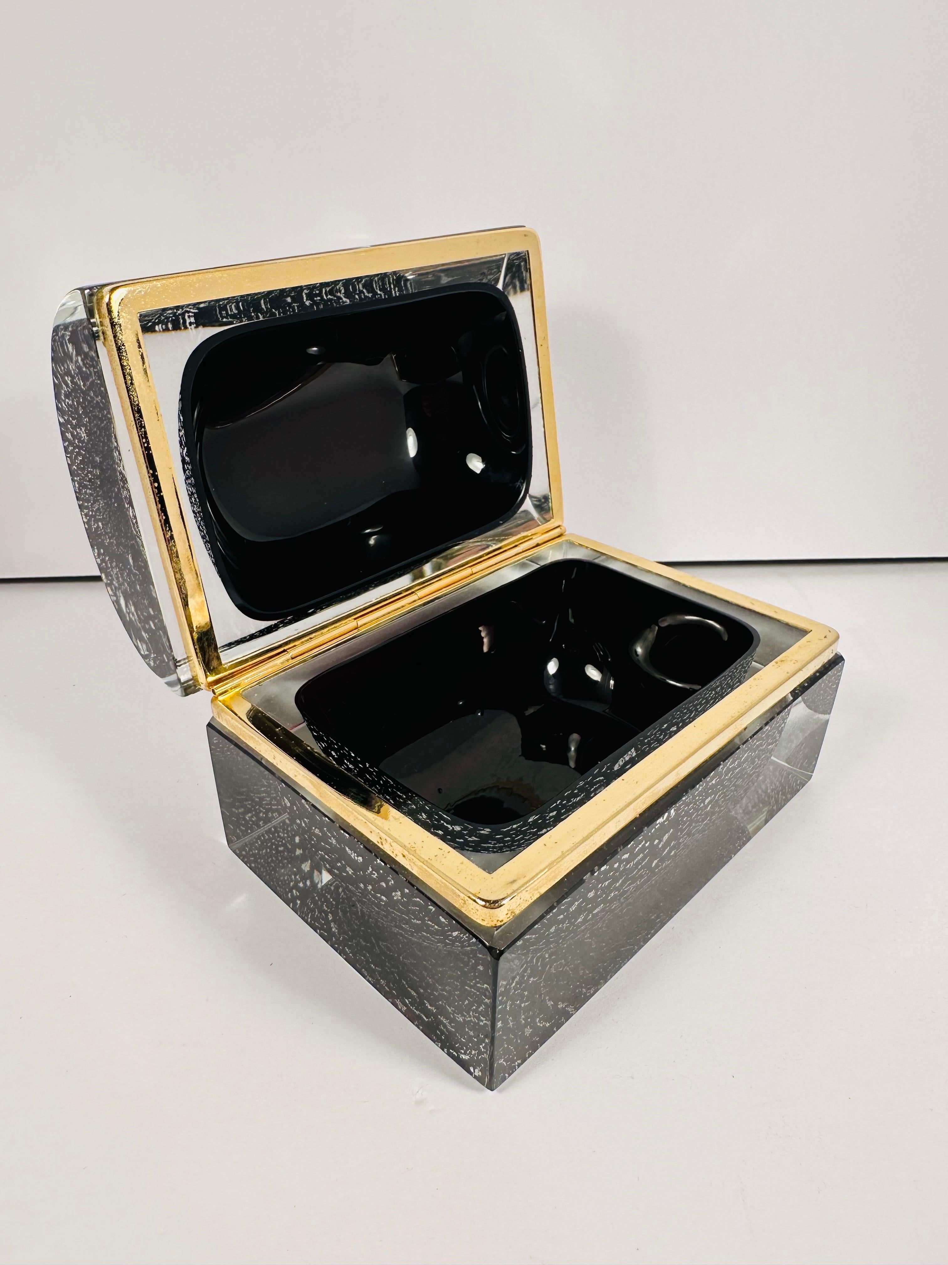 Caja de baratijas italiana de cristal artístico de Murano Mandruzzato de mediados del siglo XX en venta 6