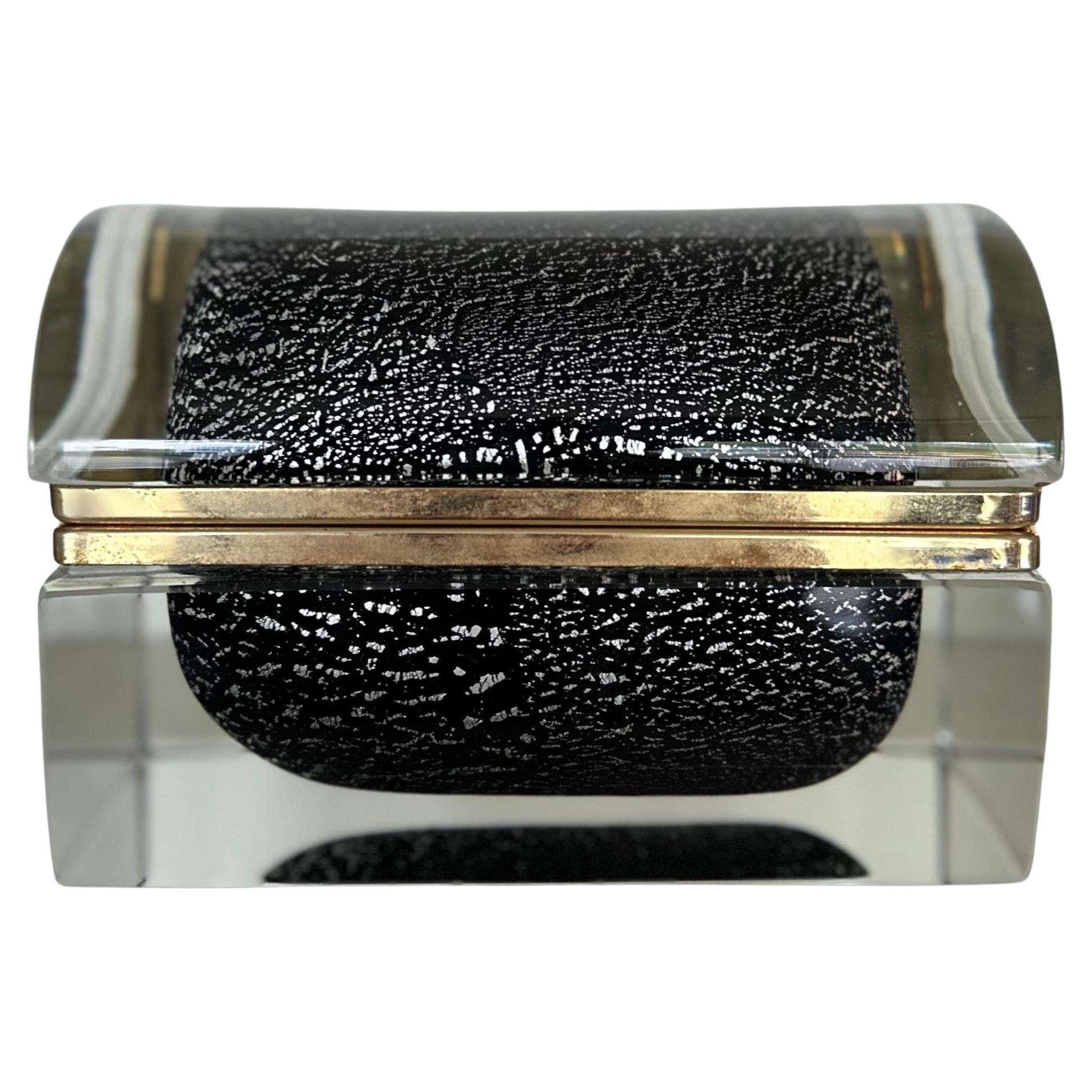 Italian Mid Century Modern Murano Mandruzzato Art Glass Jewelry Trinket Box
