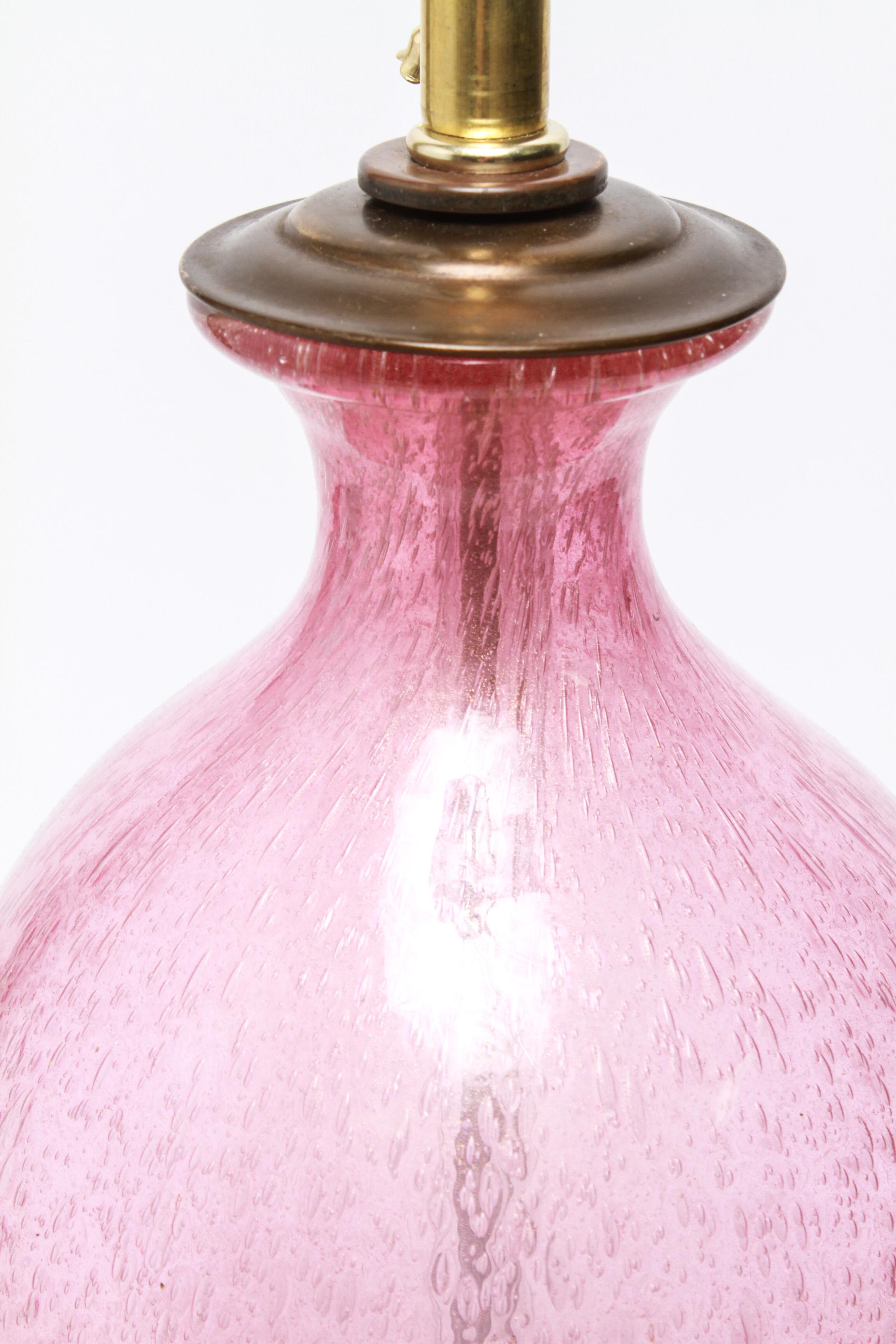 pink murano glass lamp