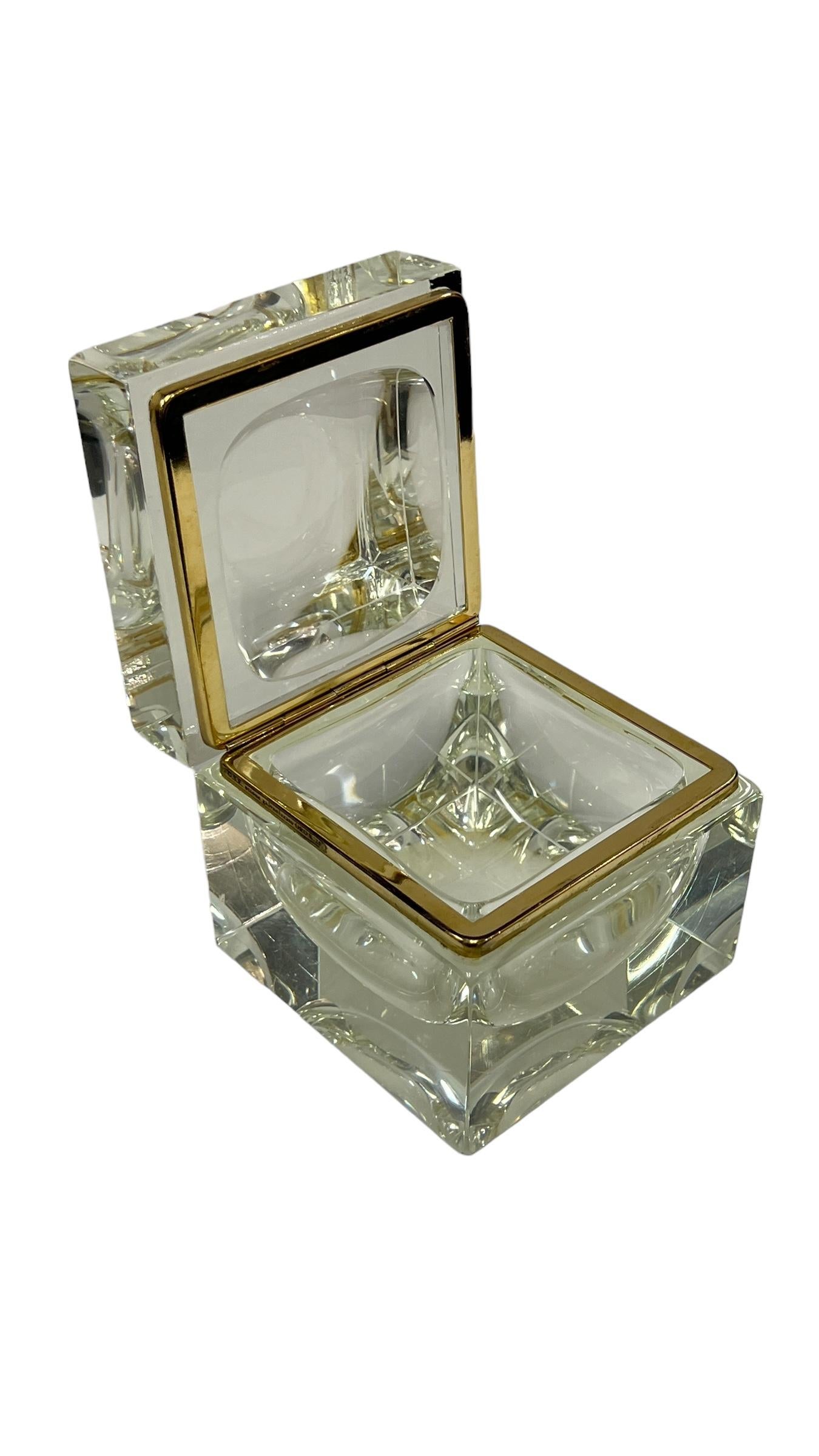 Italian Mid Century Modern Murano Sommerso Art Glass Jewelry Trinket Casket For Sale 6