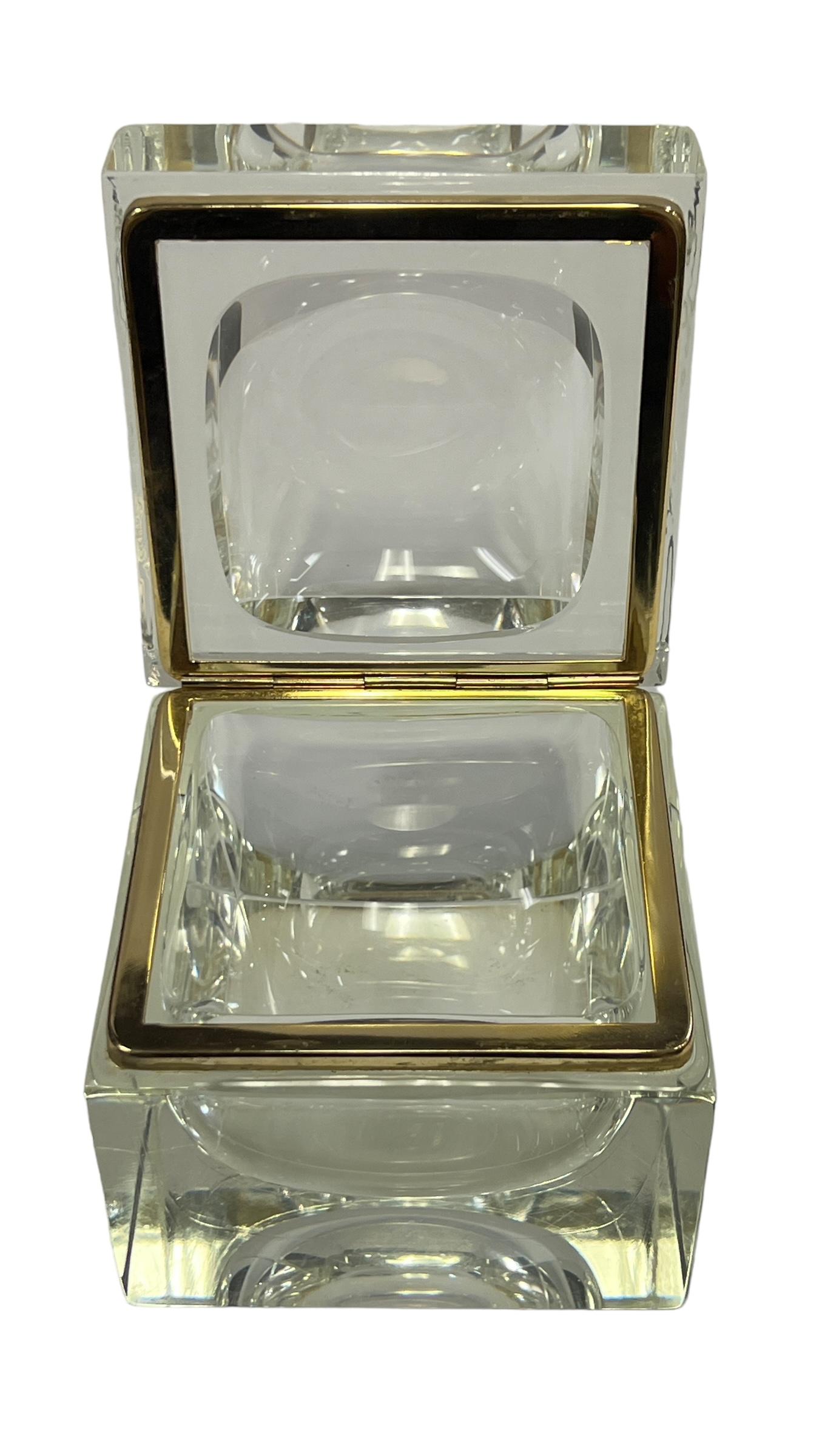 Italian Mid Century Modern Murano Sommerso Art Glass Jewelry Trinket Casket For Sale 7