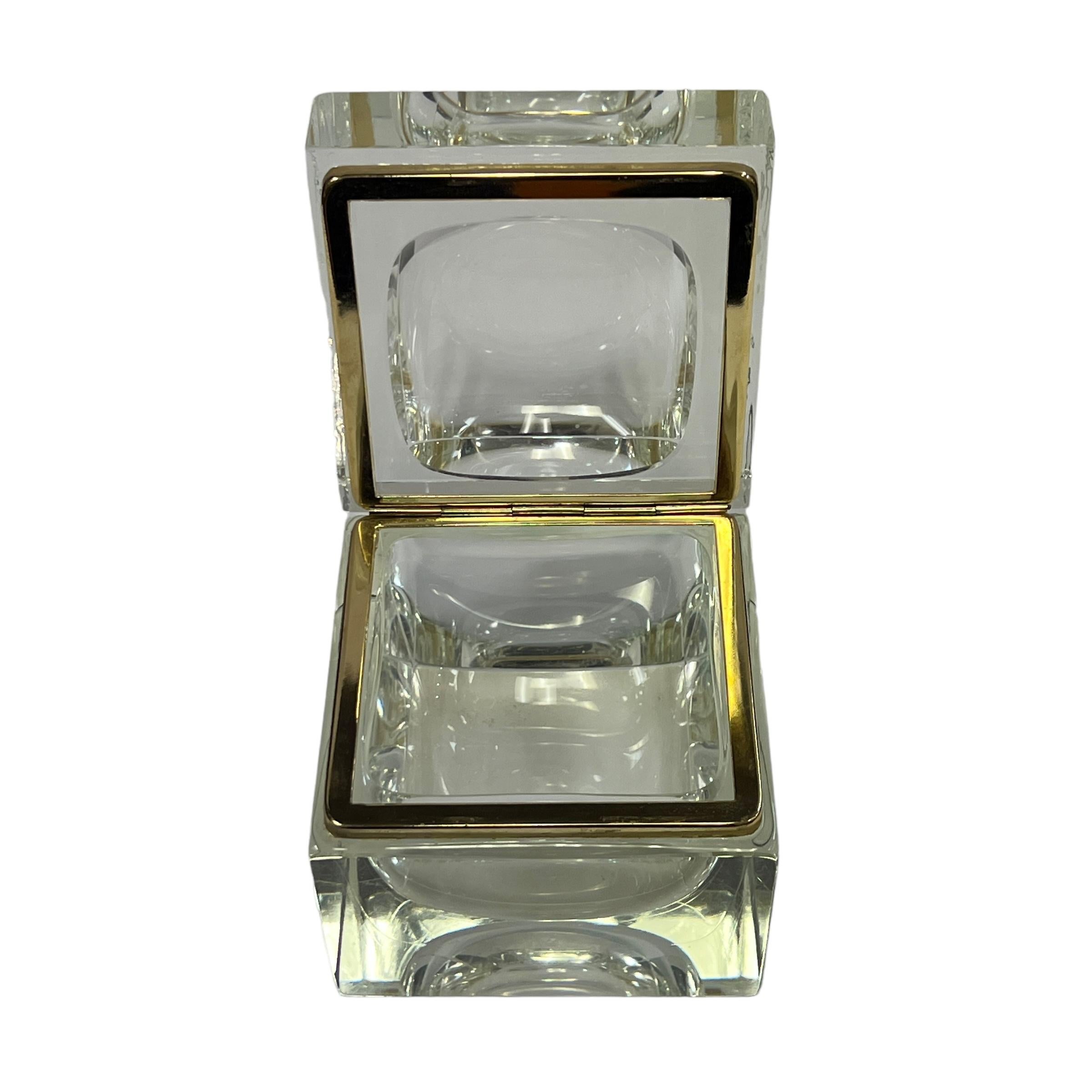 Italian Mid Century Modern Murano Sommerso Art Glass Jewelry Trinket Casket For Sale 8