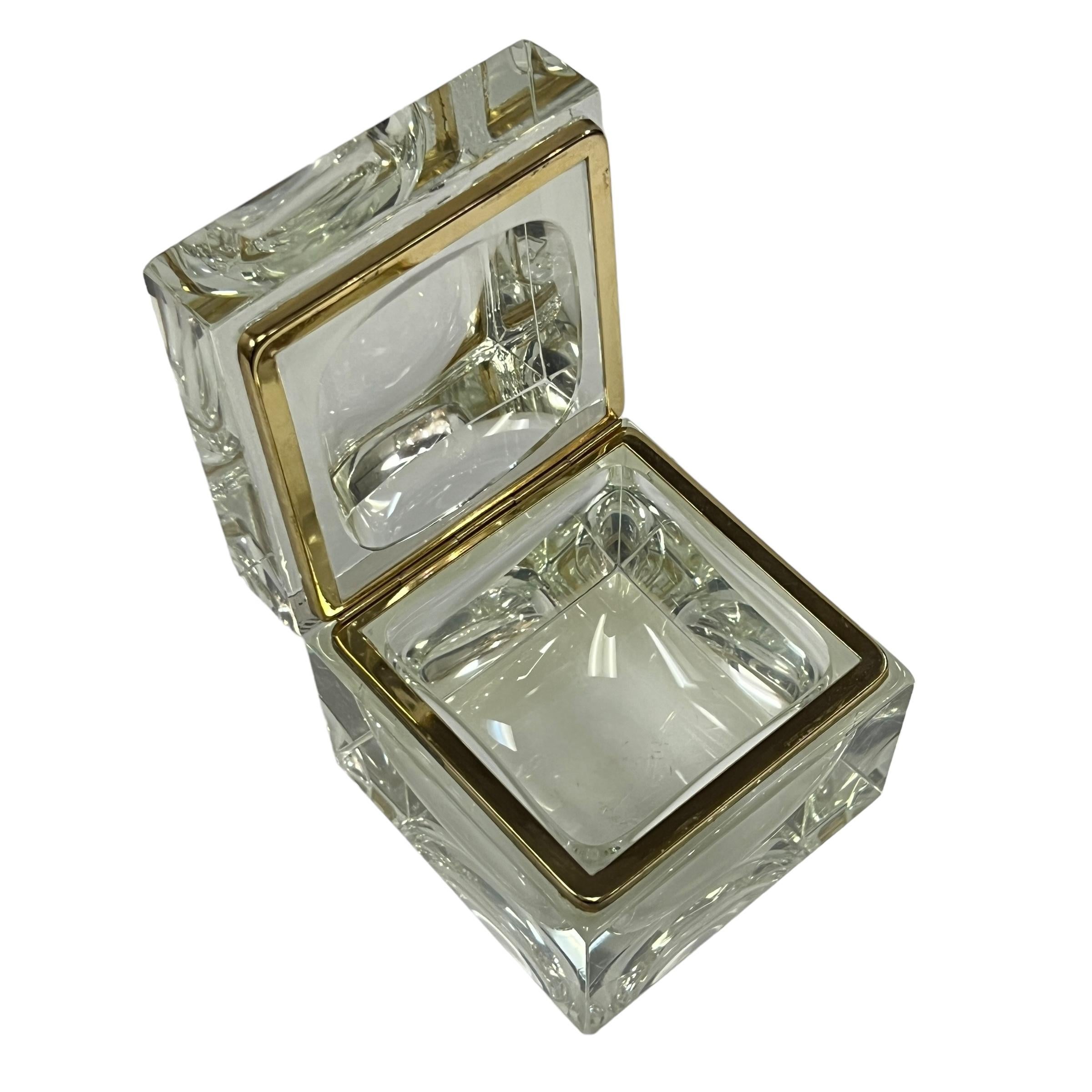 Italian Mid Century Modern Murano Sommerso Art Glass Jewelry Trinket Casket For Sale 9