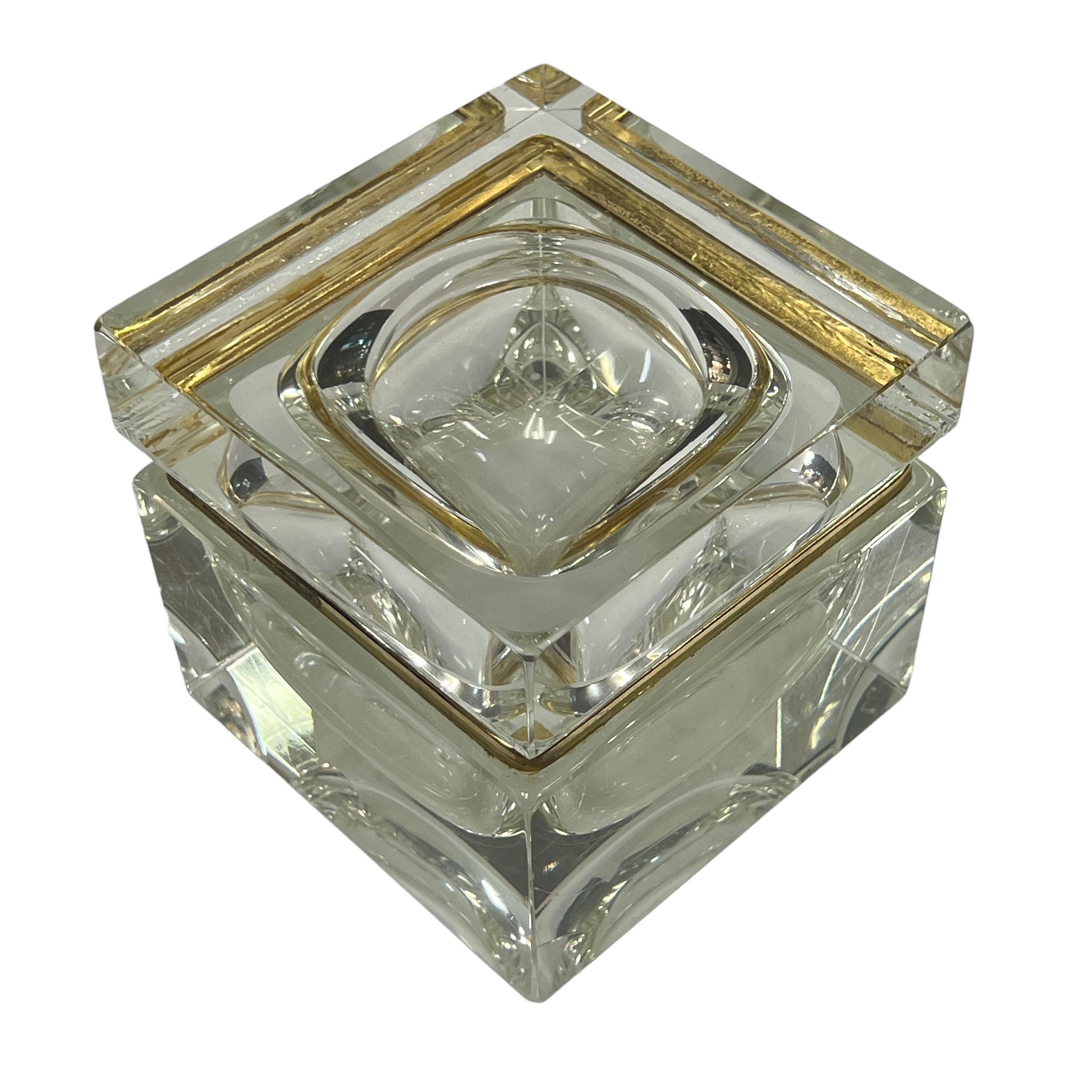 Italian Mid Century Modern Murano Sommerso Art Glass Jewelry Trinket Casket For Sale 13