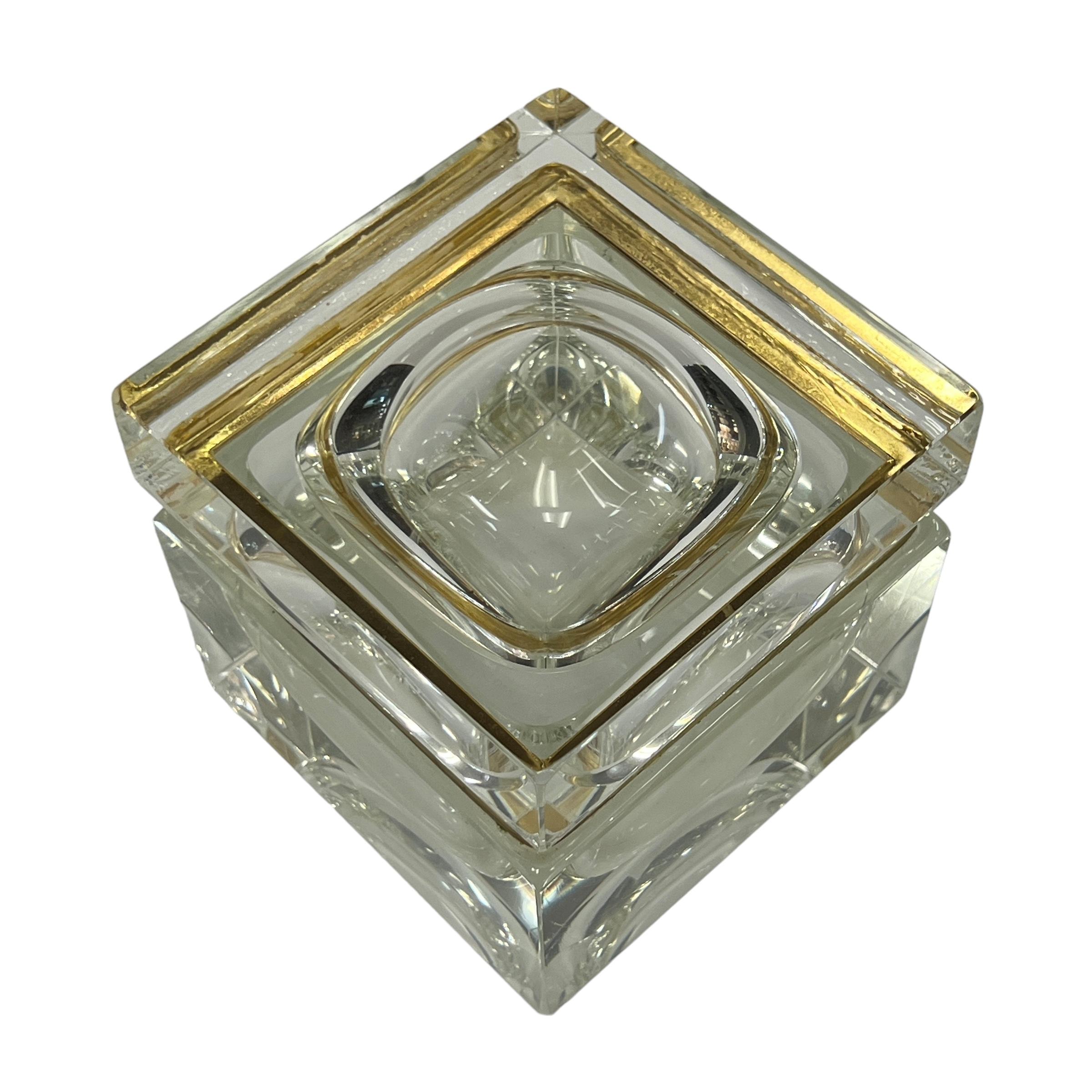 Italian Mid Century Modern Murano Sommerso Art Glass Jewelry Trinket Casket For Sale 14