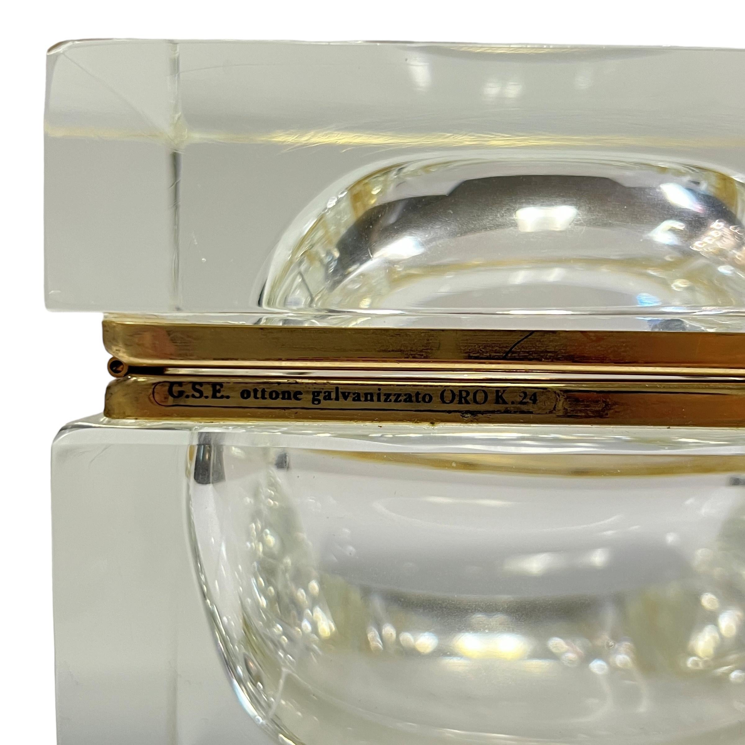 Italian Mid Century Modern Murano Sommerso Art Glass Jewelry Trinket Casket In Good Condition For Sale In Englewood, NJ