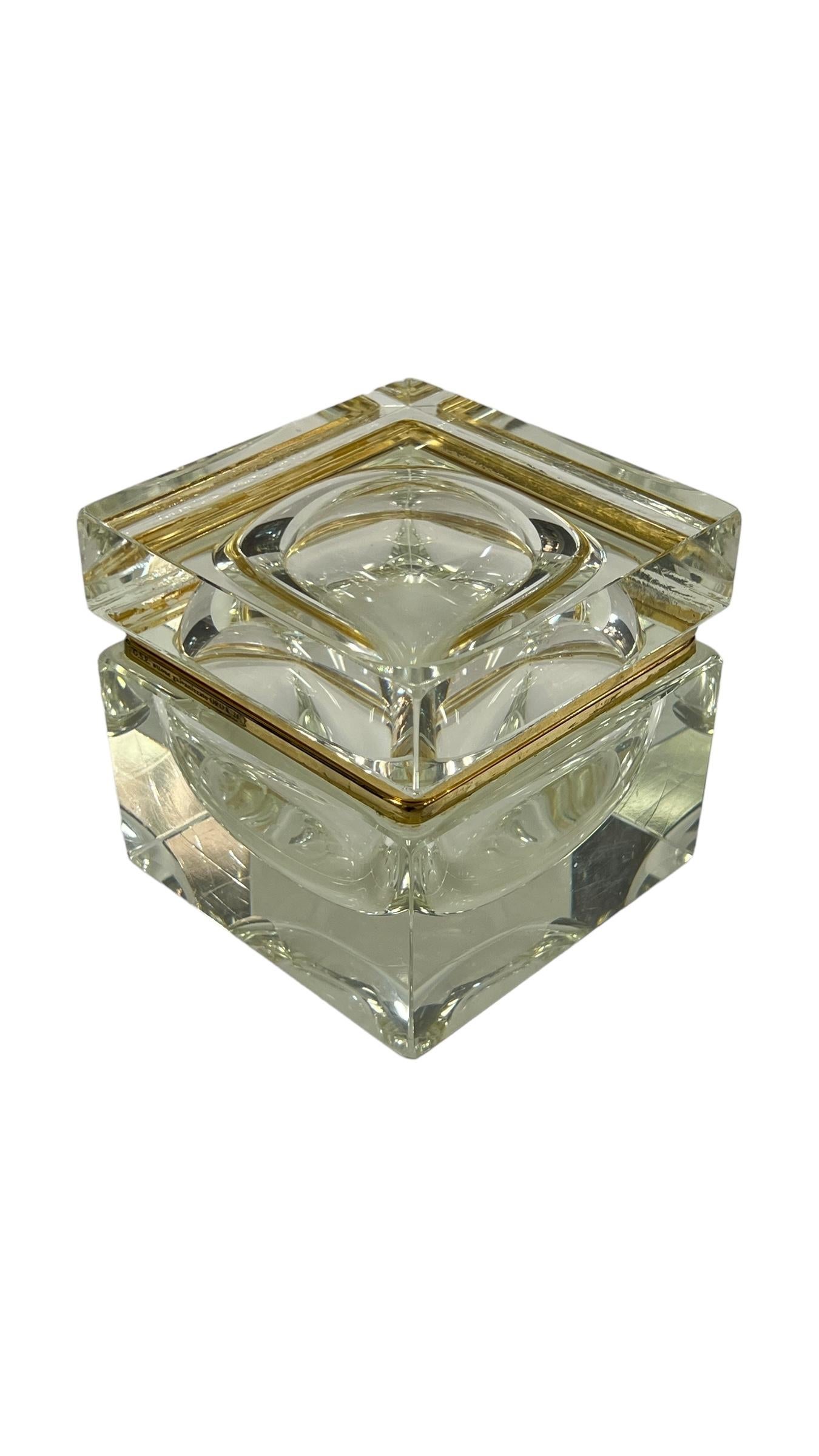 Italian Mid Century Modern Murano Sommerso Art Glass Jewelry Trinket Casket For Sale 2