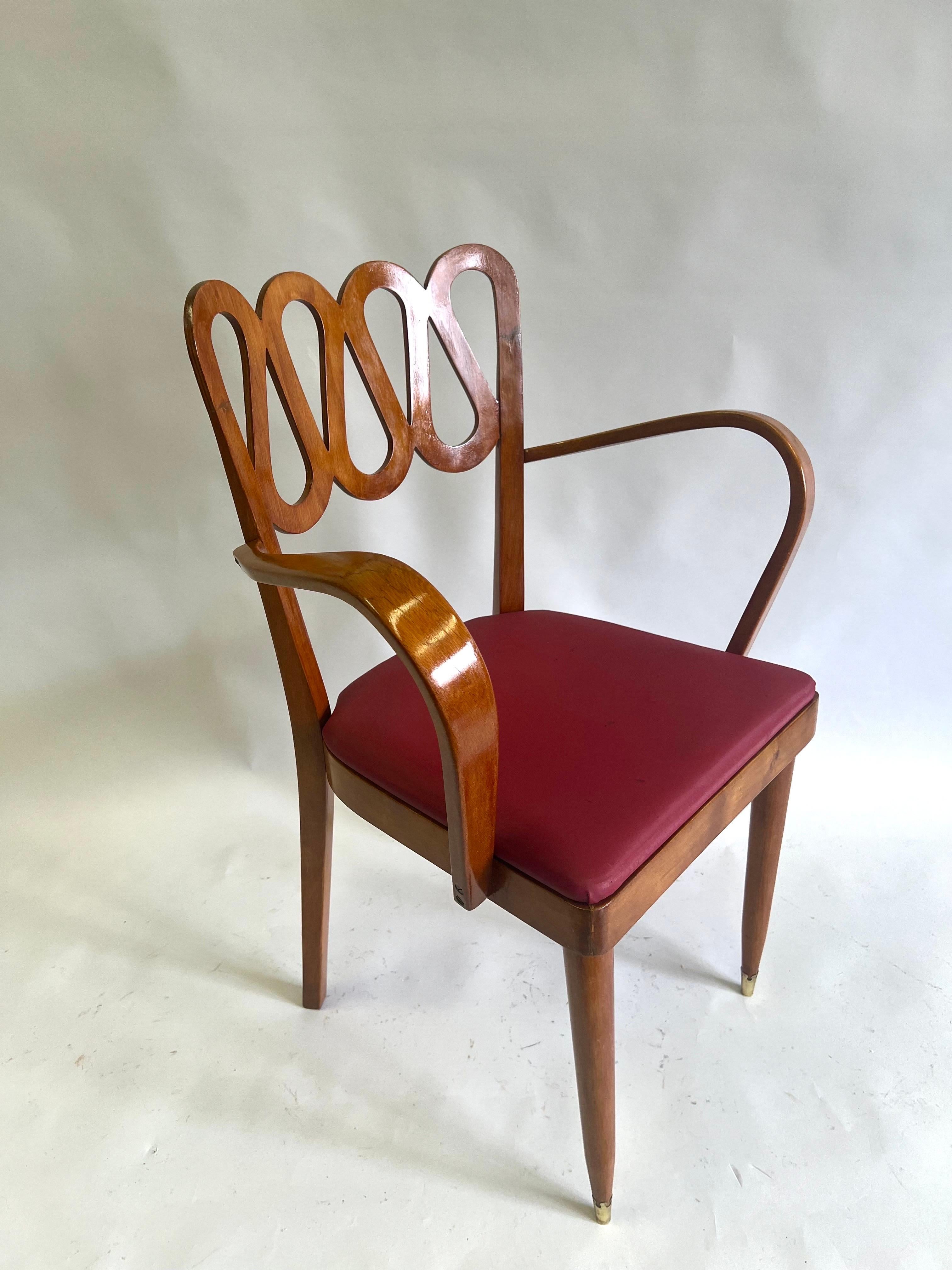 Italian Mid-Century Modern Neoclassic Lounge, Desk or Vanity Chair by Gio Ponti 6