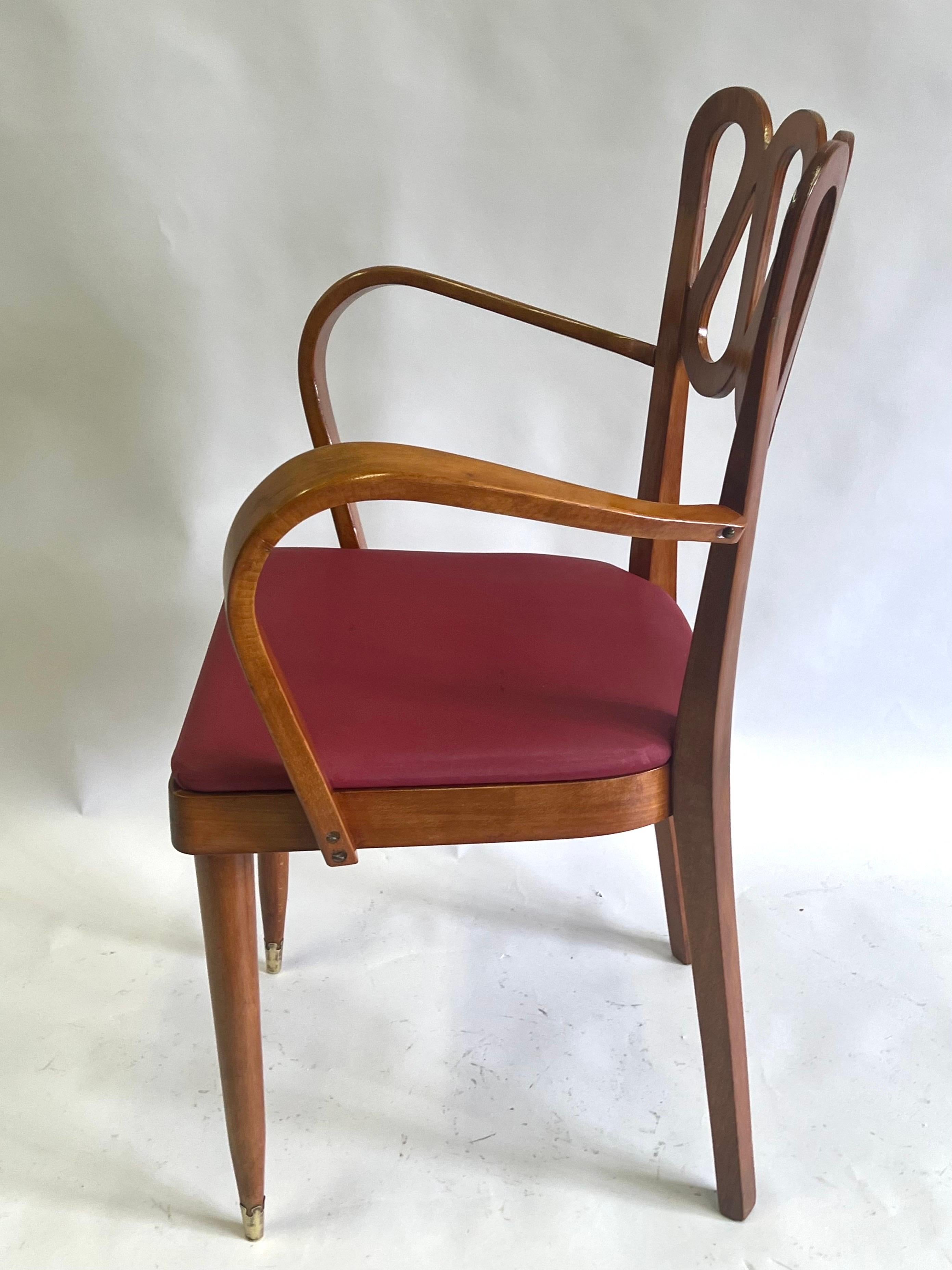 Italian Mid-Century Modern Neoclassic Lounge, Desk or Vanity Chair by Gio Ponti In Good Condition In New York, NY