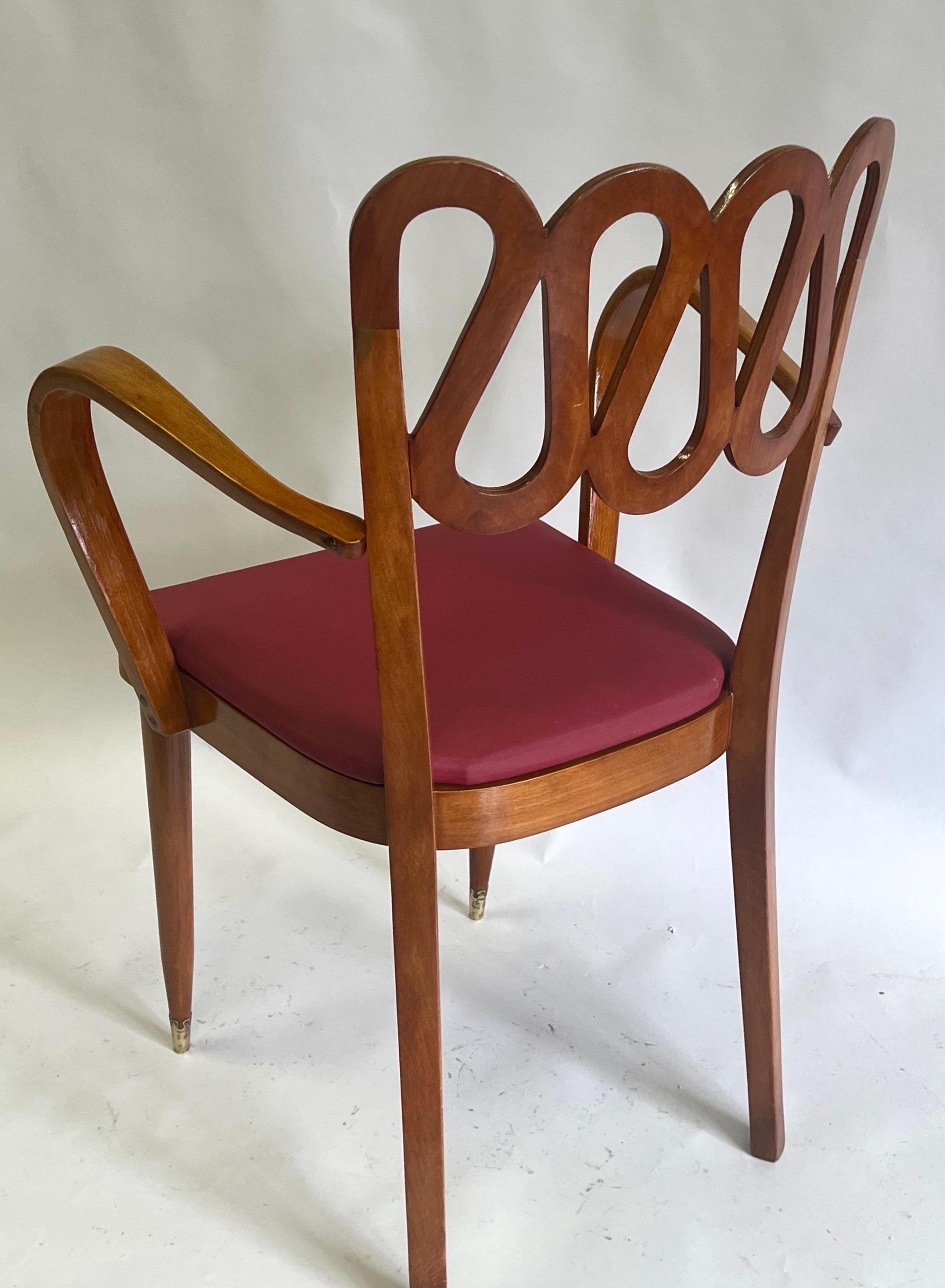 20th Century Italian Mid-Century Modern Neoclassic Lounge, Desk or Vanity Chair by Gio Ponti