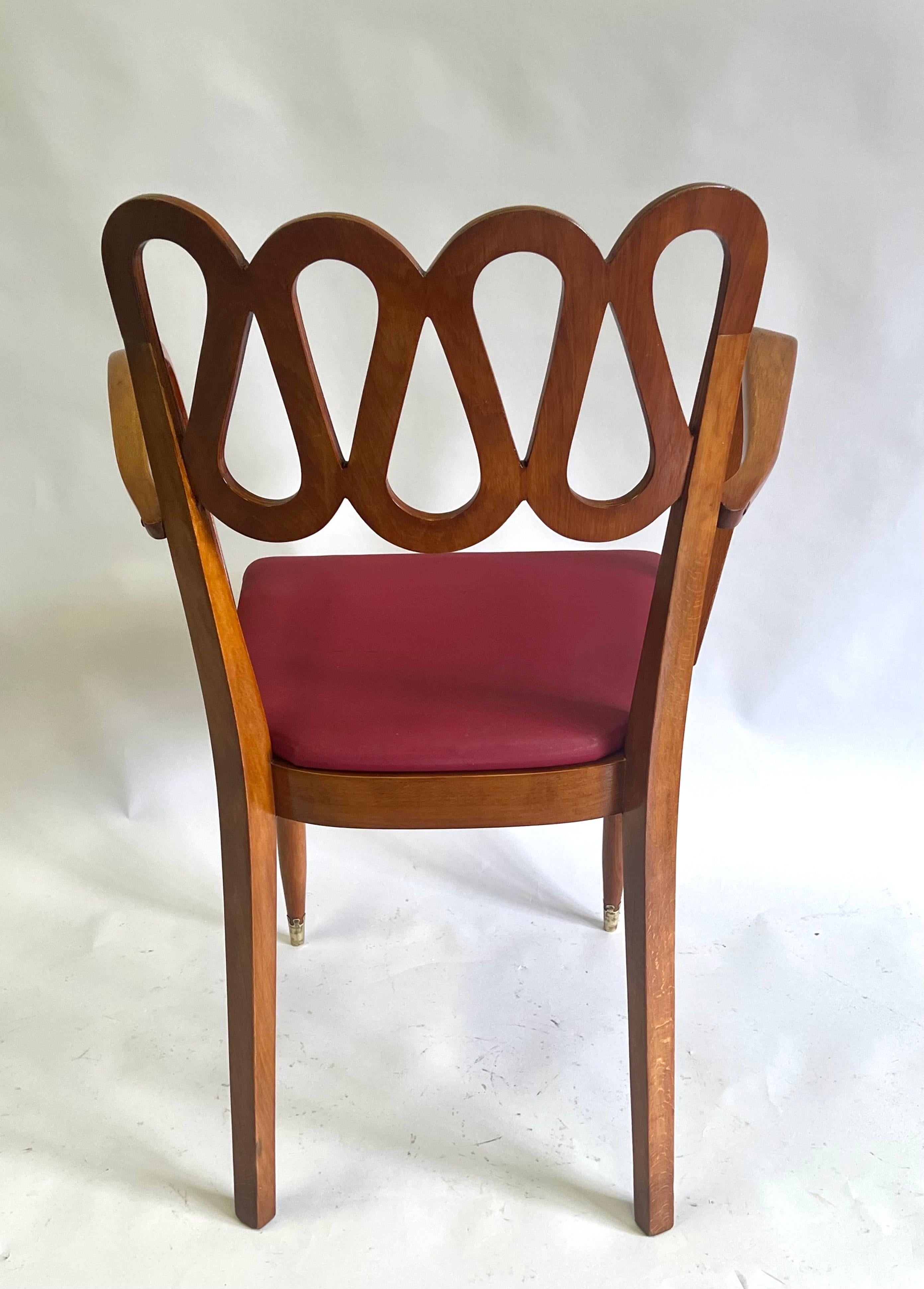 Italian Mid-Century Modern Neoclassic Lounge, Desk or Vanity Chair by Gio Ponti 1