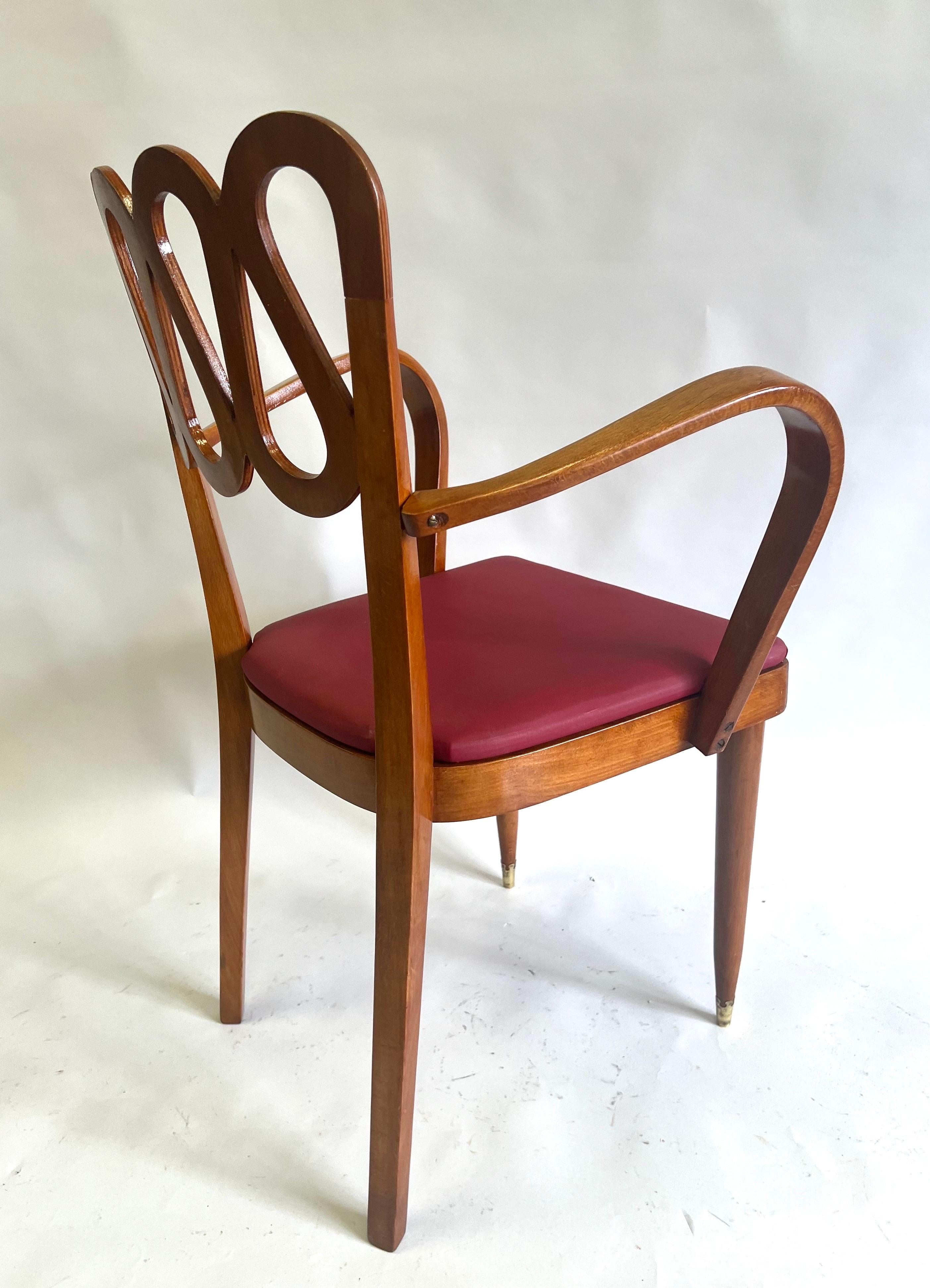 Italian Mid-Century Modern Neoclassic Lounge, Desk or Vanity Chair by Gio Ponti 3