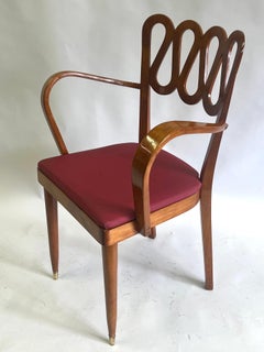 Italian Mid-Century Modern Neoclassic Lounge, Desk or Vanity Chair by Gio Ponti 