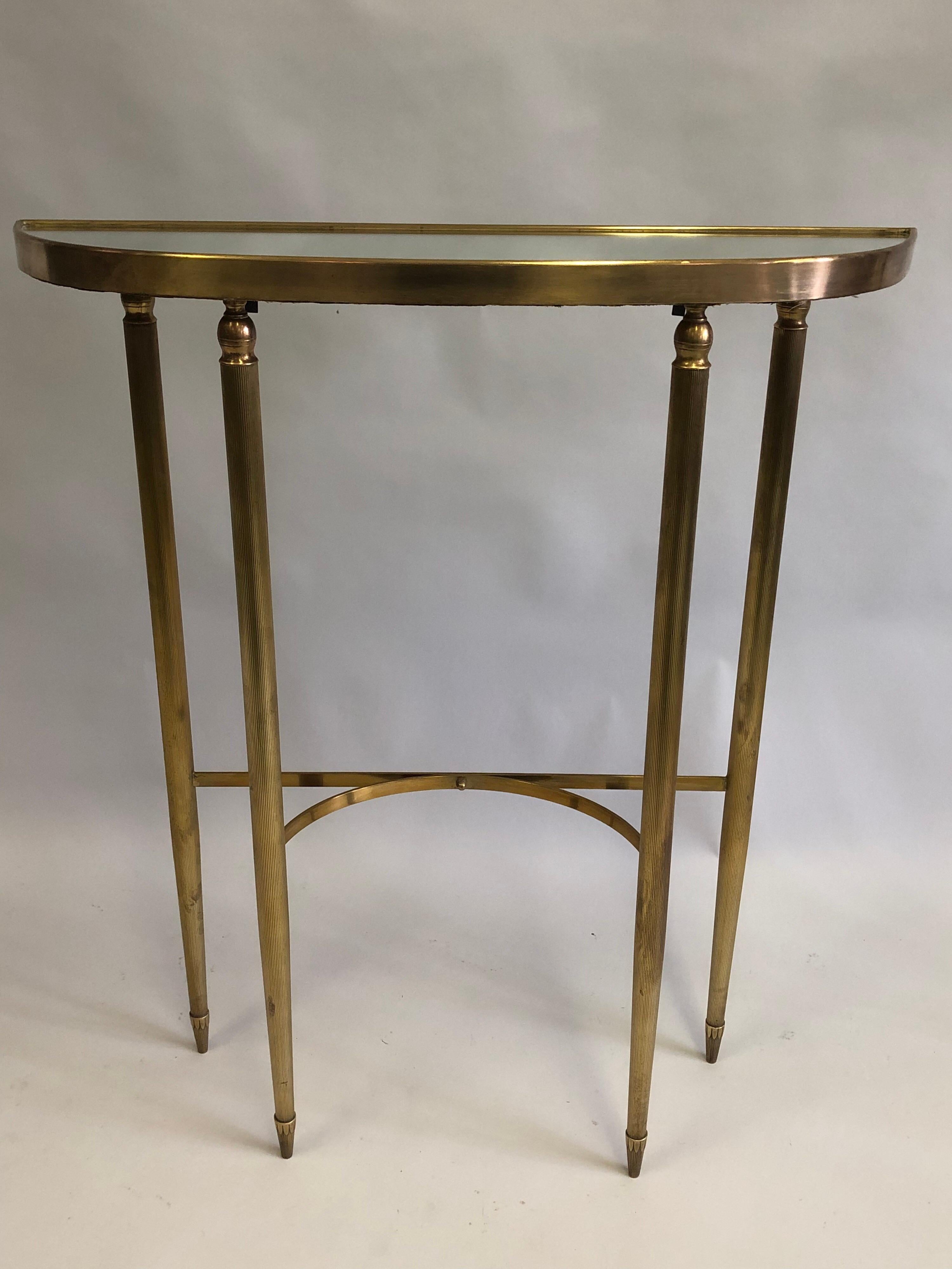 Neoclassical Revival Italian Mid-Century Modern Neoclassical Brass Console by Guglielmo Ulrich, 1948