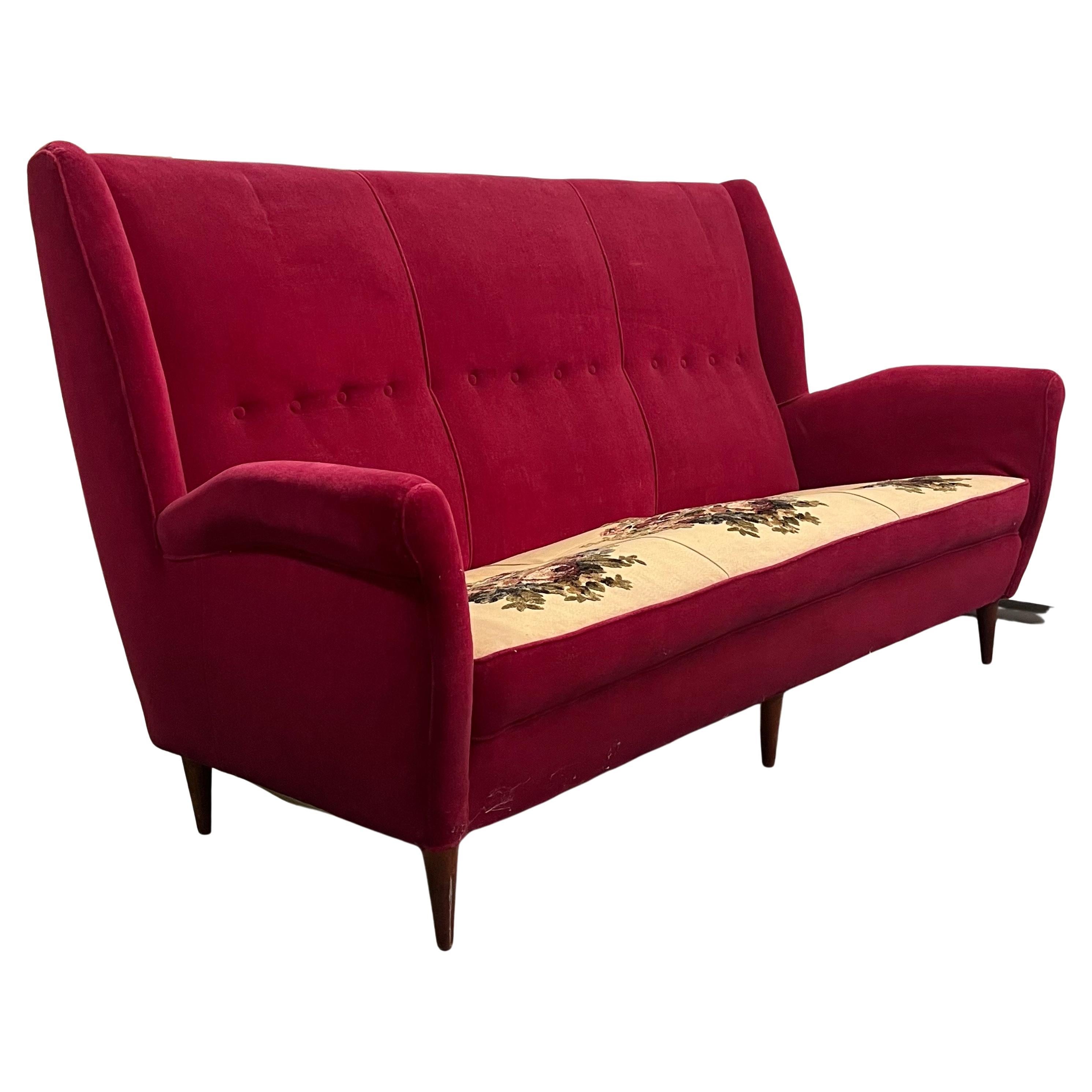 Italian Mid-Century Modern Neoclassical Sofa by Gio Ponti for ISA Bergamo