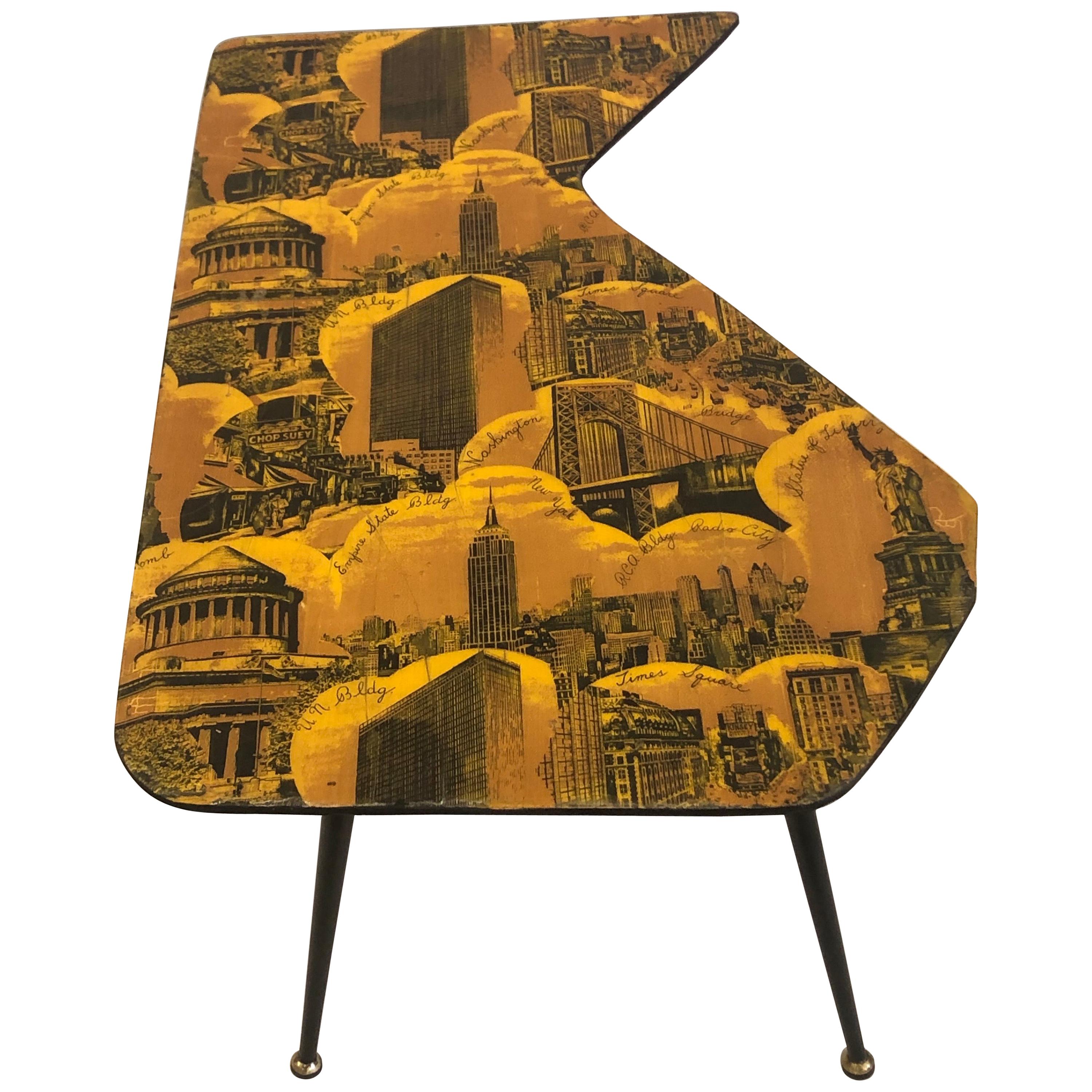 Italian Mid-Century Modern NYC Screen Print Cocktail Table, Piero Fornasetti  For Sale at 1stDibs | fornasetti nyc