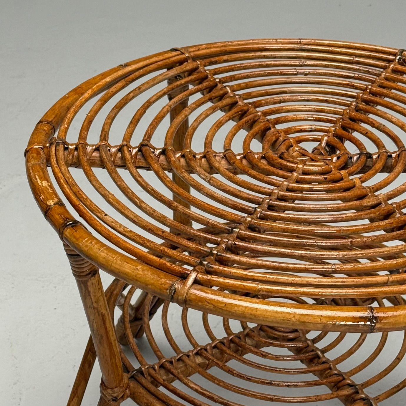 Tavolo Occasionale Italiano Mid-Century Modern, Rattan, Bambù, Italia, anni '60 in vendita 1
